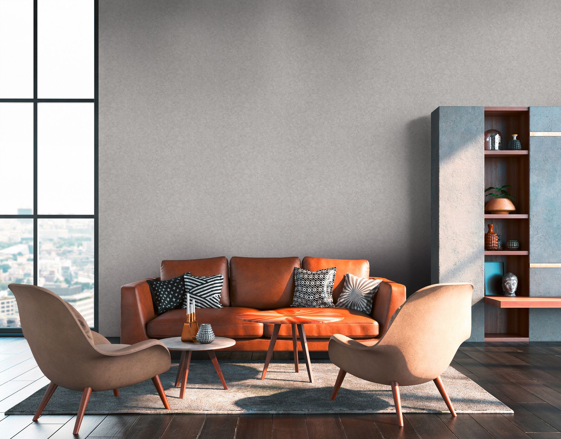 Raumbild 24 Livingwalls Metropolitan Stories 2, Unis, grau 378654