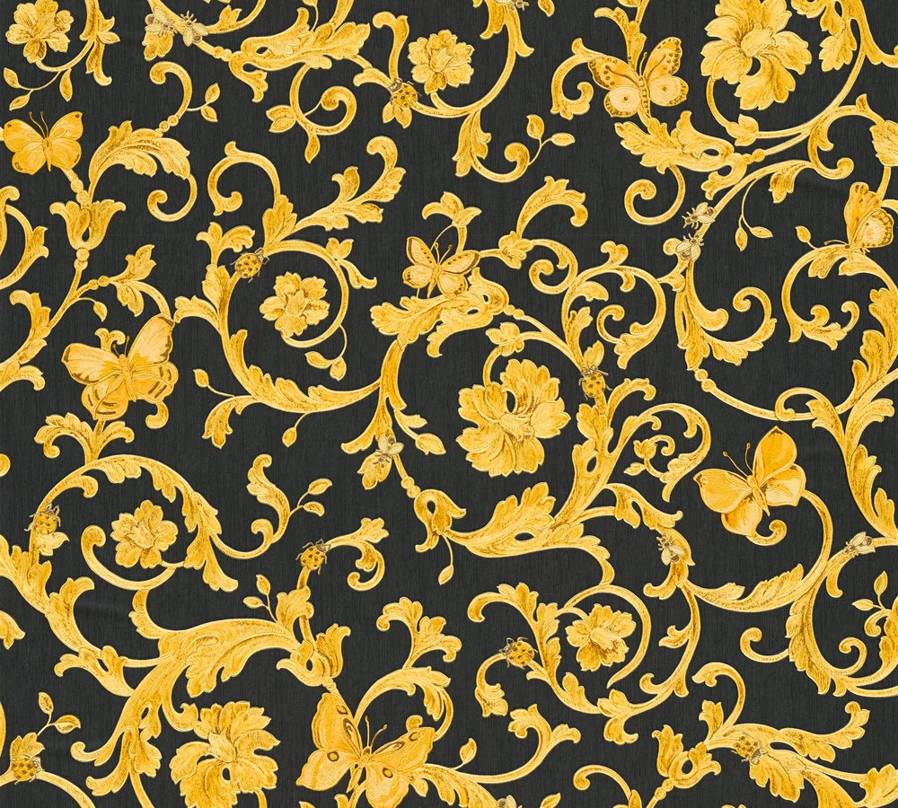 Versace wallpaper Versace 3, Design Tapete, gold, schwarz 343252 Dekorbild