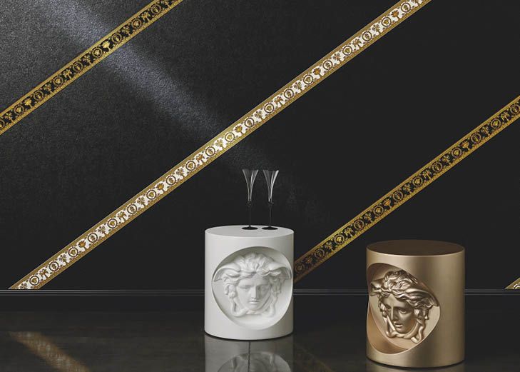 Versace Tapete, schwarz, Gold, Luxus