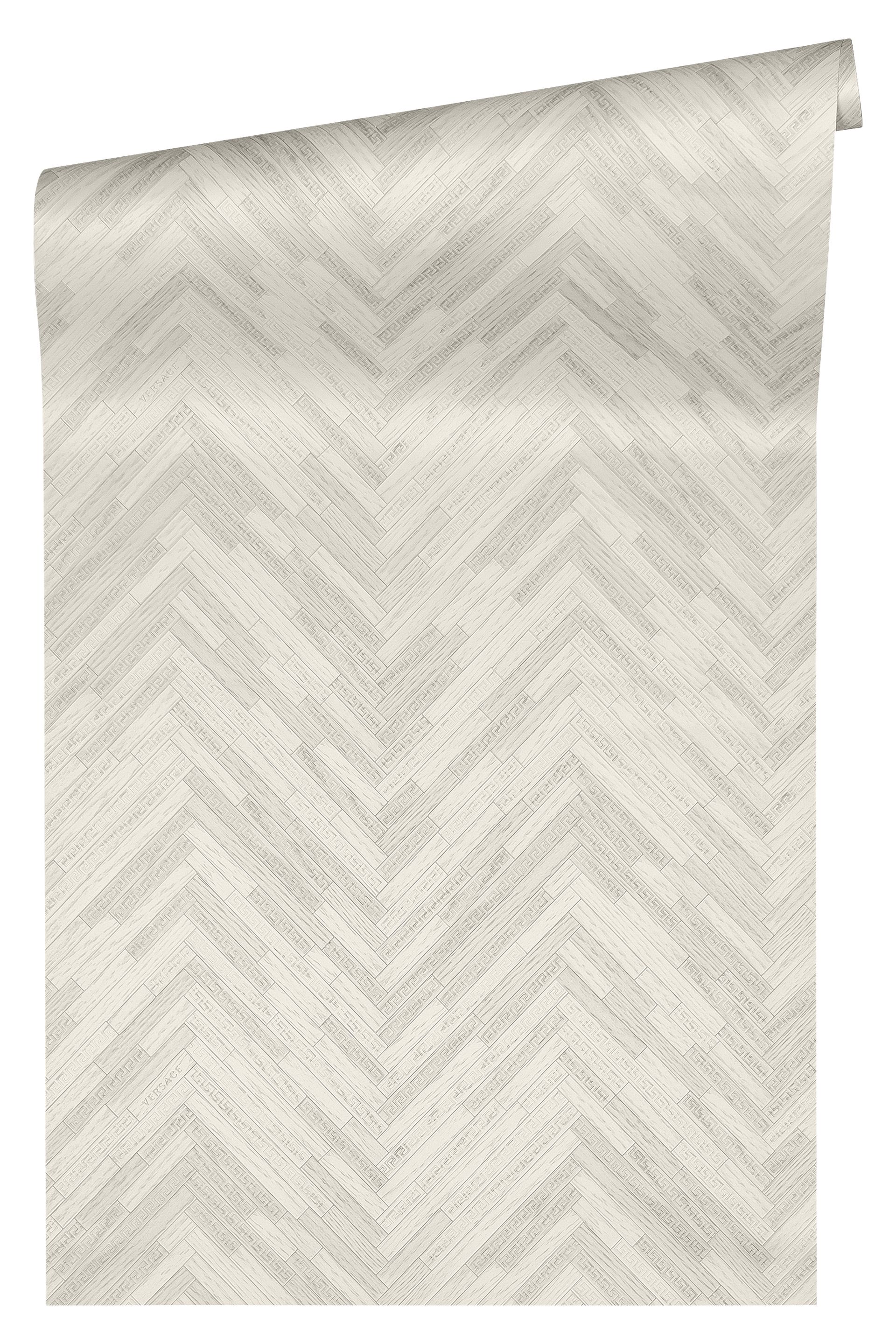Versace wallpaper Versace 4, Tapete in Holzoptik, grau, weiß 370511