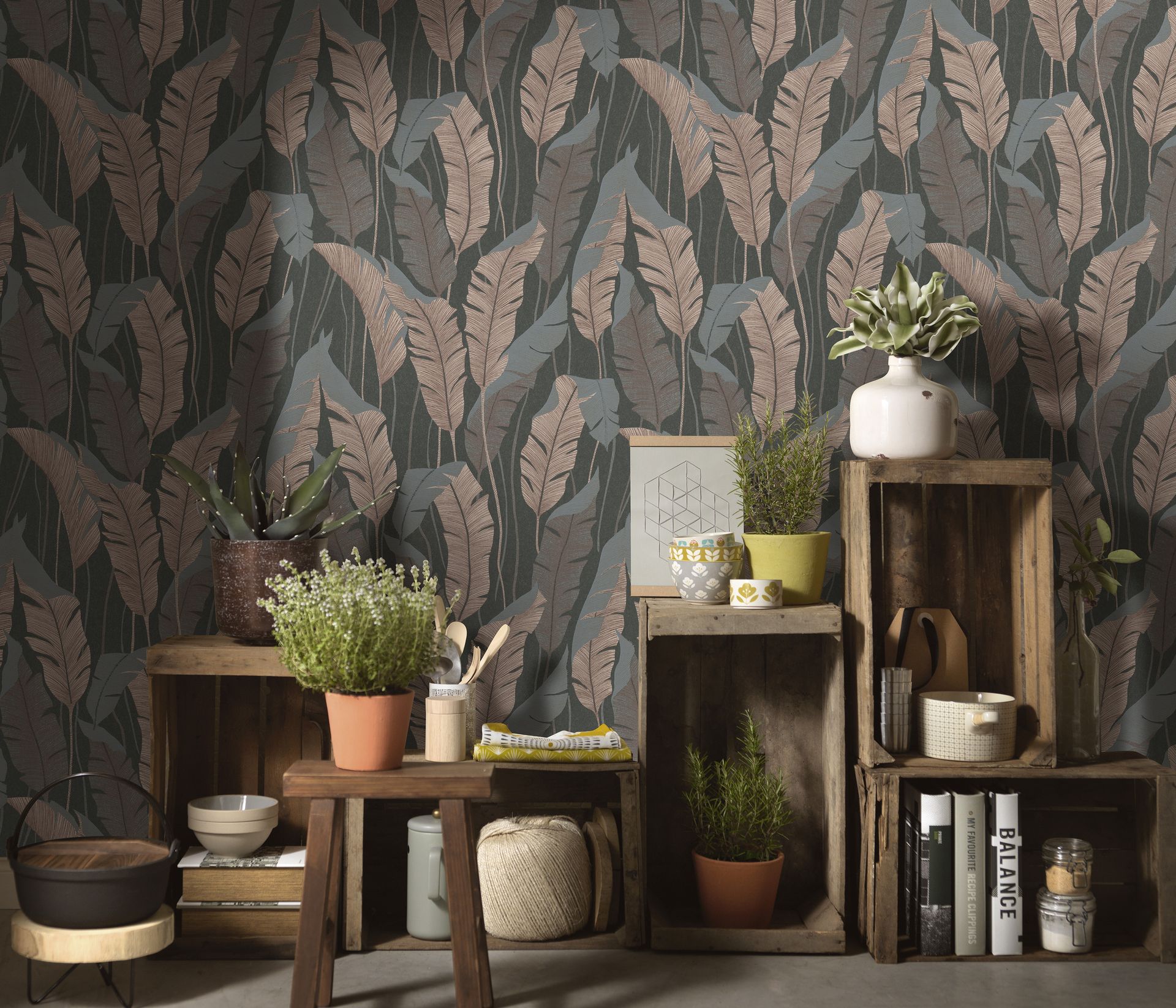 Vliestapete Botanisch grau Erismann 1034447 Vliestapete Botanisch grau Erismann 1034447
