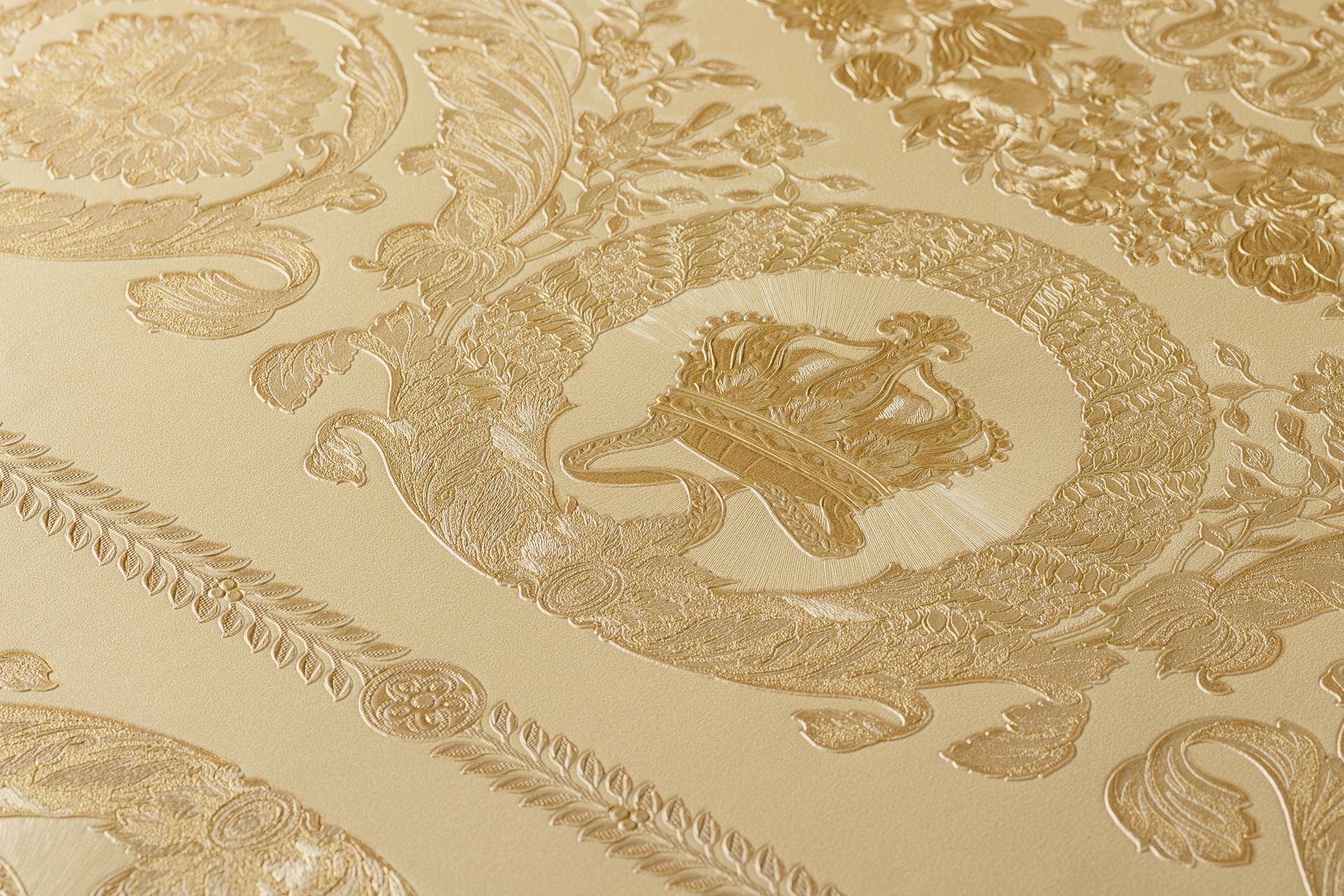 Versace wallpaper Versace 4, Barock Tapete, gold, gelb 370554