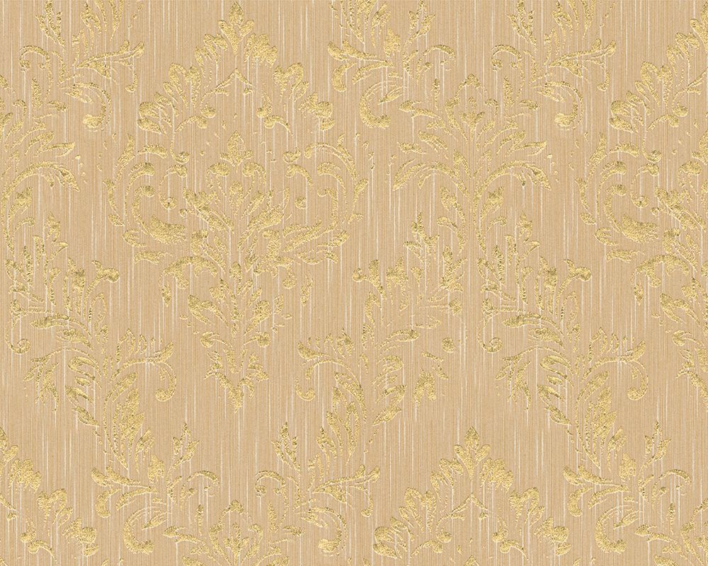Architects Paper Metallic Silk, Barock Tapete, gold, beige 306594