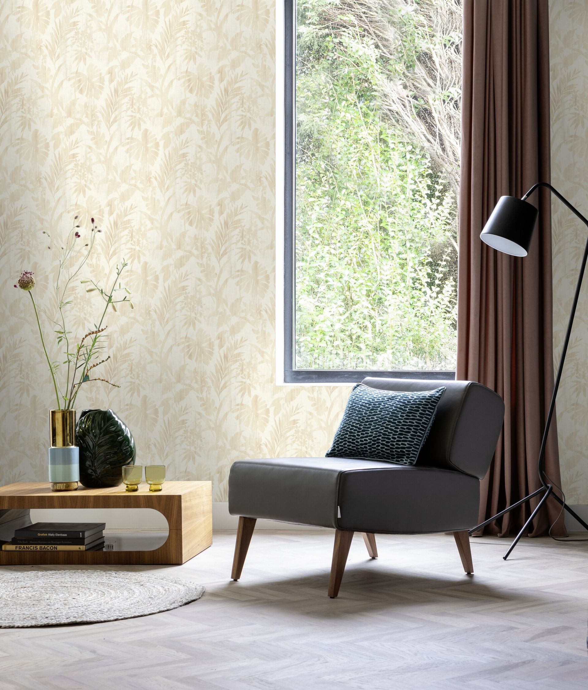 Vliestapete Palmblätter beige-hellbeige 410570 Vliestapete Palmblätter beige-hellbeige 410570