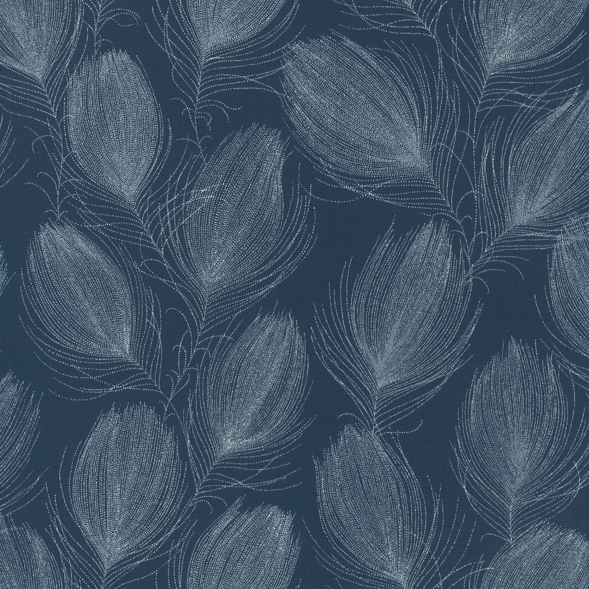 Rasch Selection Vinyl/Vlies, Botanical, blau weiß 699203