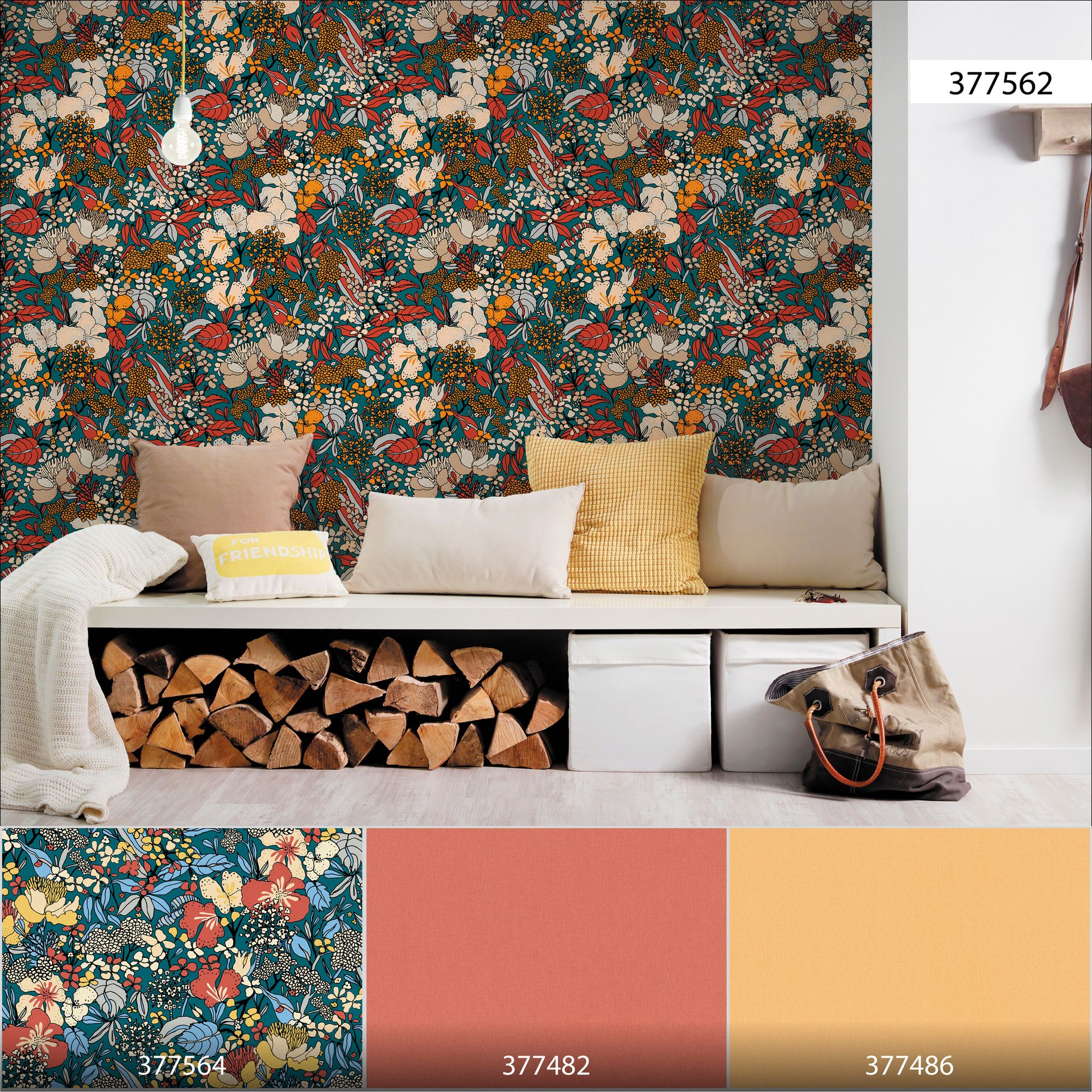 Architects Paper Floral Impression, Dschungeltapete, bunt, gelb 377562