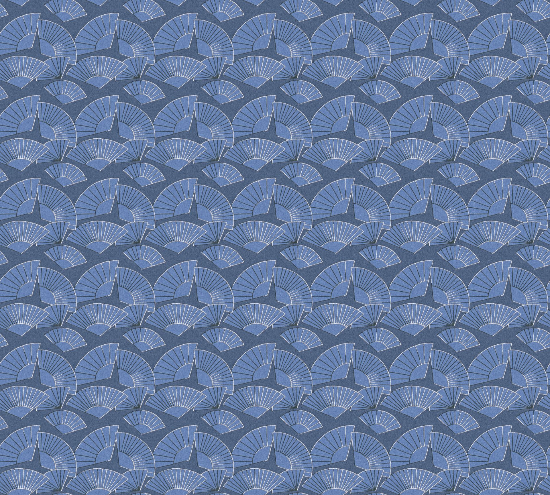 Karl Lagerfeld, Design Tapete, blau, weiß 378474