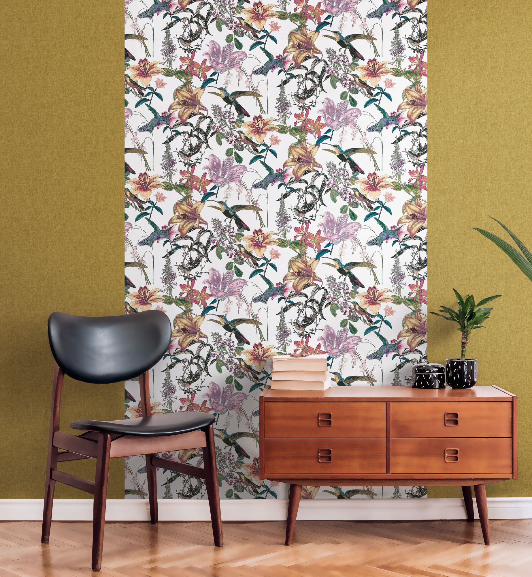 Architects Paper Jungle Chic, Florale Tapete, bunt, weiß 377011