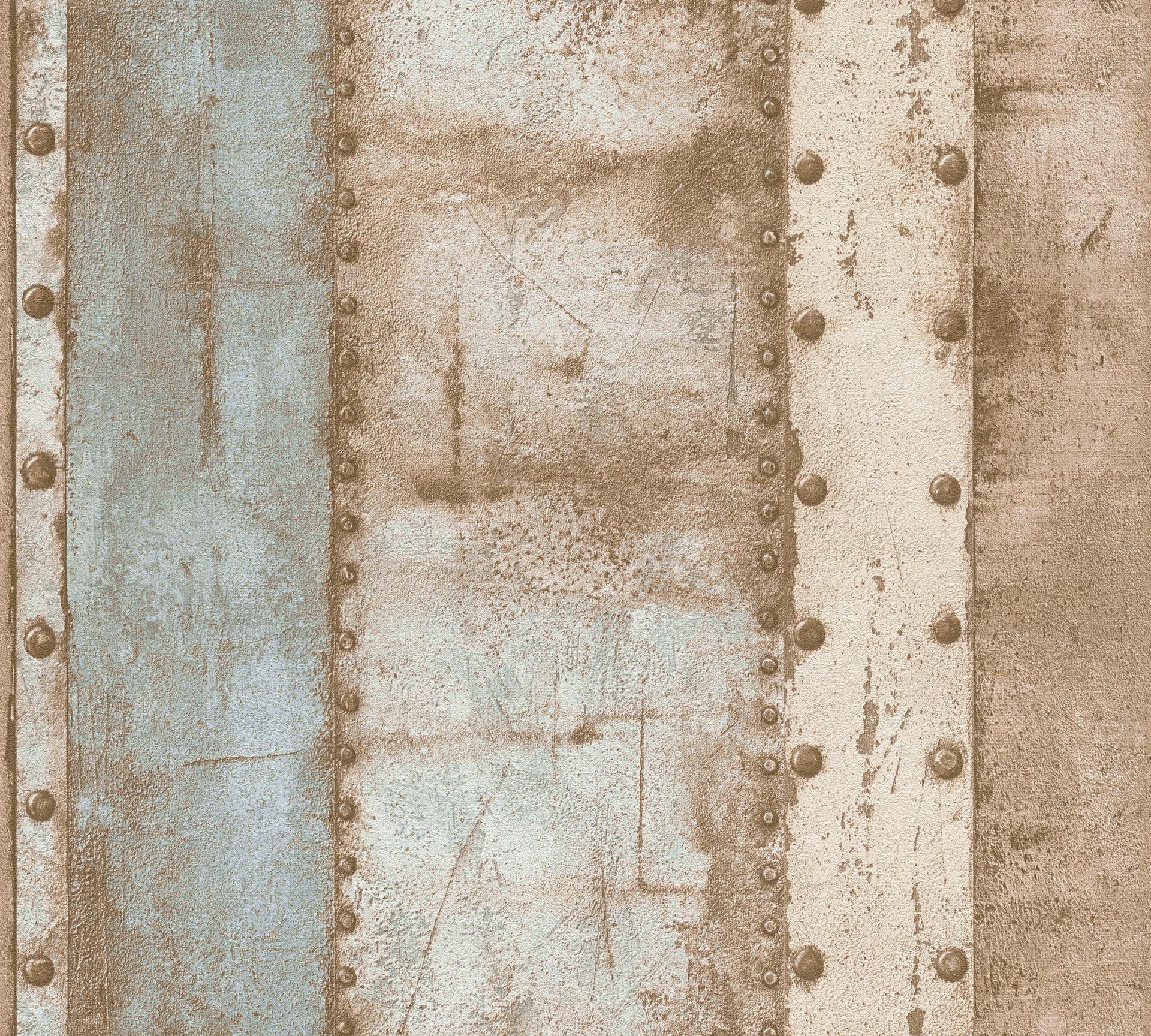 Livingwalls Industrial, Vintagetapete, beige, blau 377431 Dekorbild
