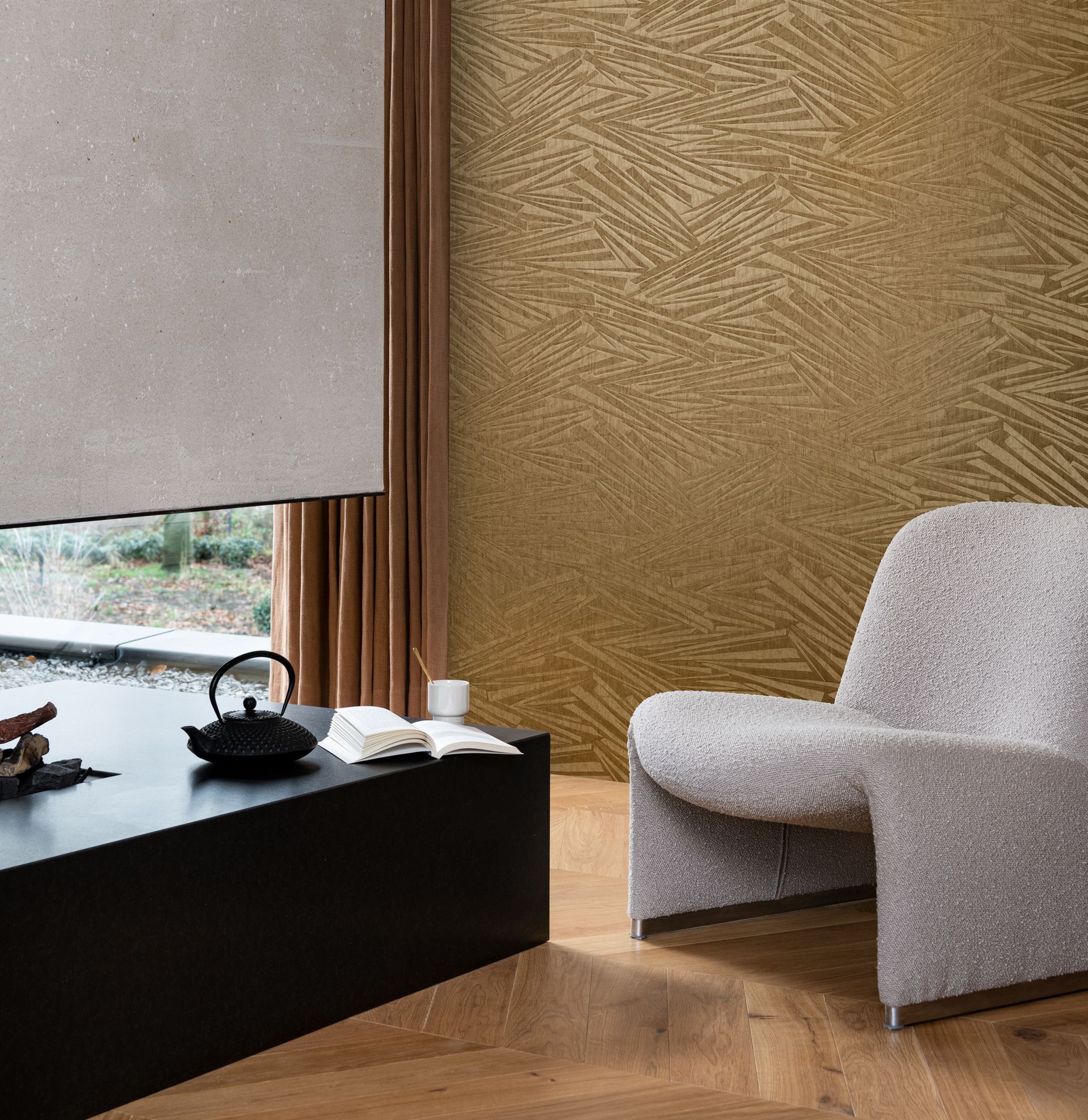 Vliestapete geometrisch gold 608311