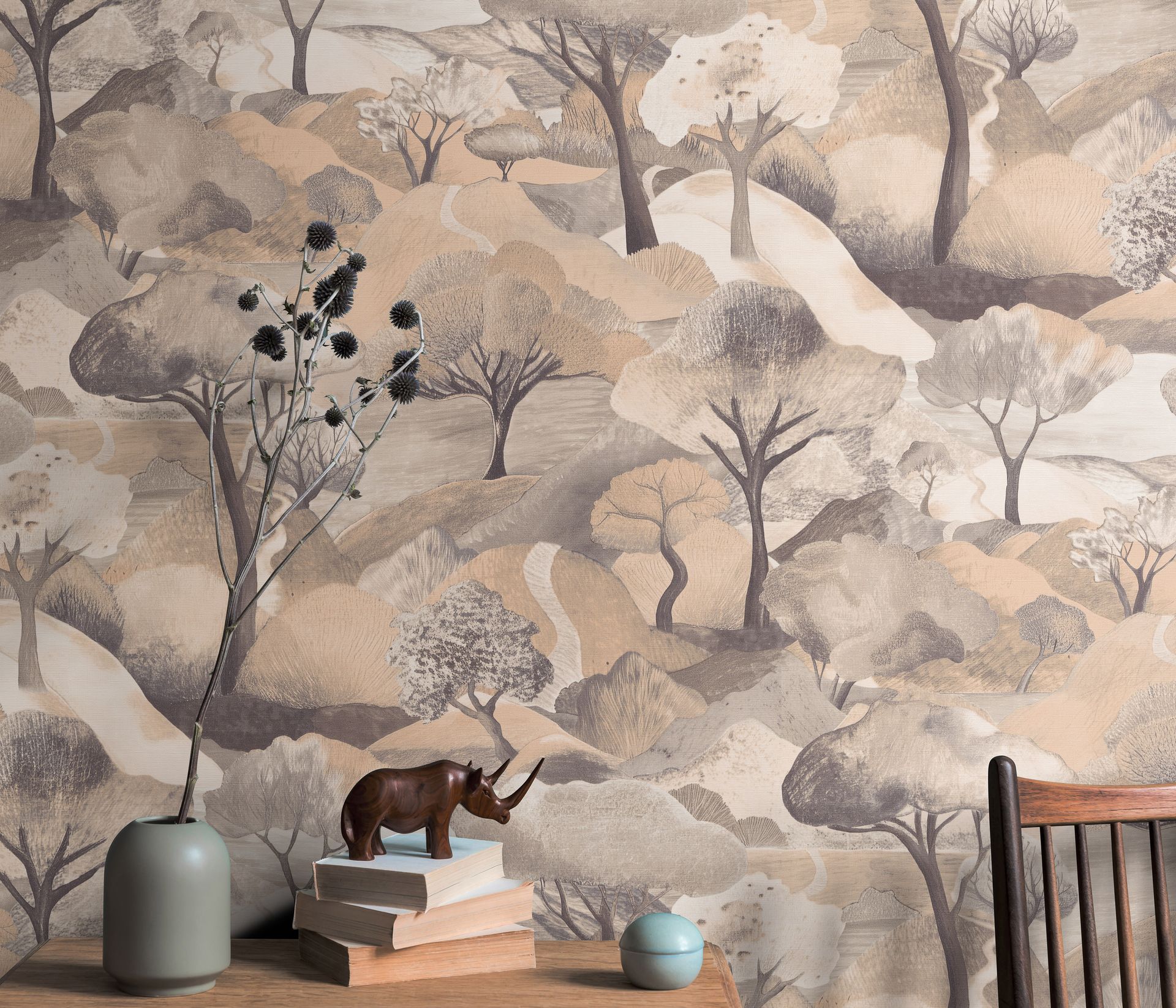 Mustertapete Landschaftsmotiv beige Erismann 1043332