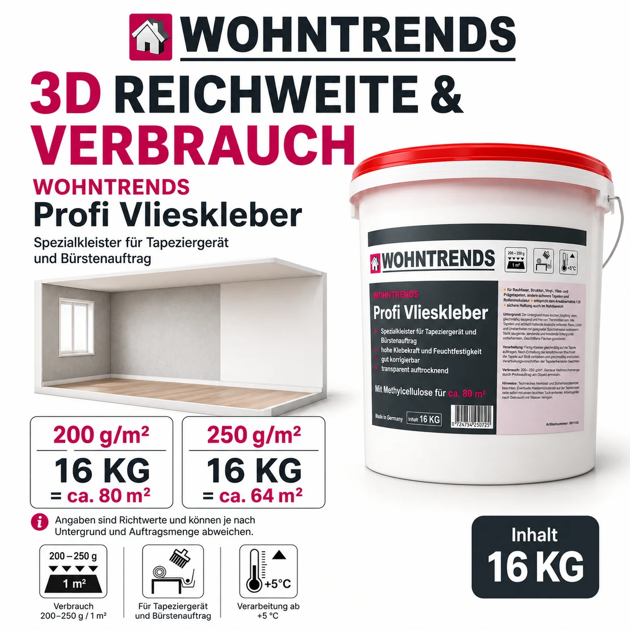 wohntrends-profi-vlieskleber-16kg-reichweite-raum.jpg Reichweite des Wohntrends Vliesklebers: 16 KG reichen für bis zu 80 Quadratmeter Wandfläche