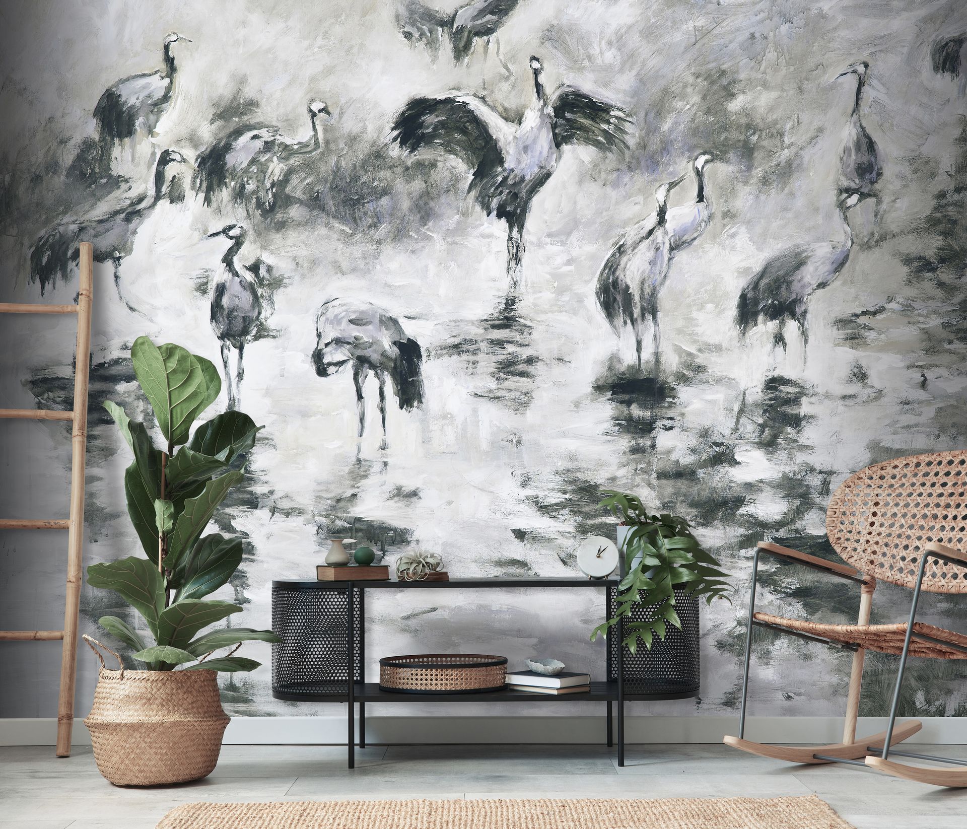 Vliestapete Aquarelloptik grau Erismann 222925