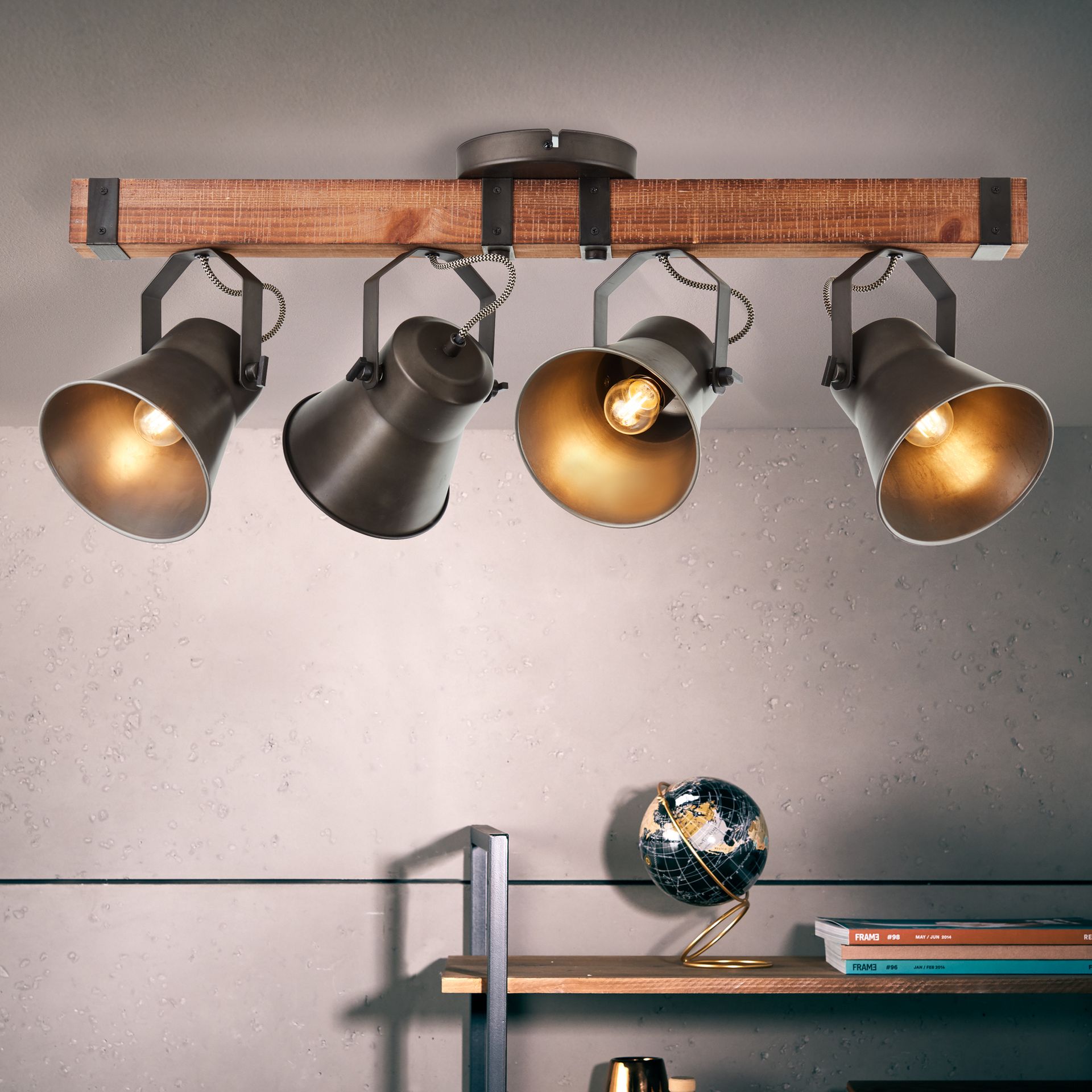 Spotbalken Eva - Holz Metallic