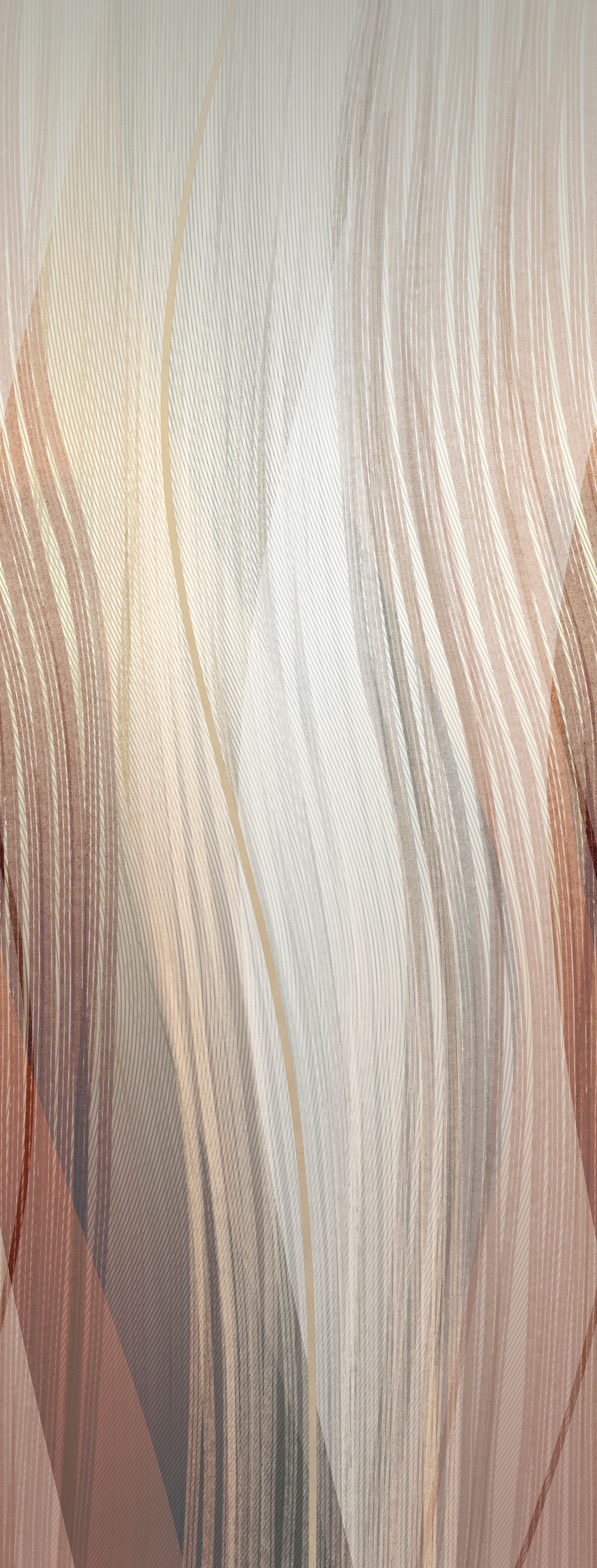 Wandbild Wellenlinien mint-rot 367812