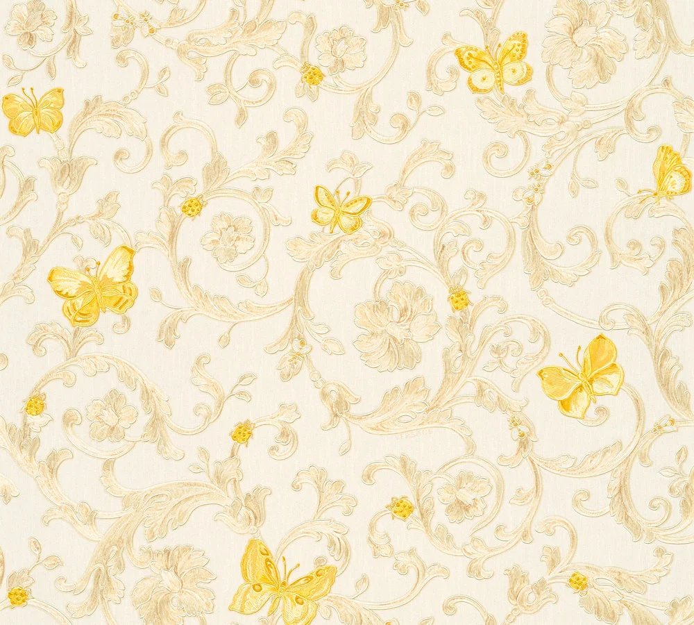 Versace wallpaper Versace 3, Design Tapete, silber, gelb 343251 Dekorbild
