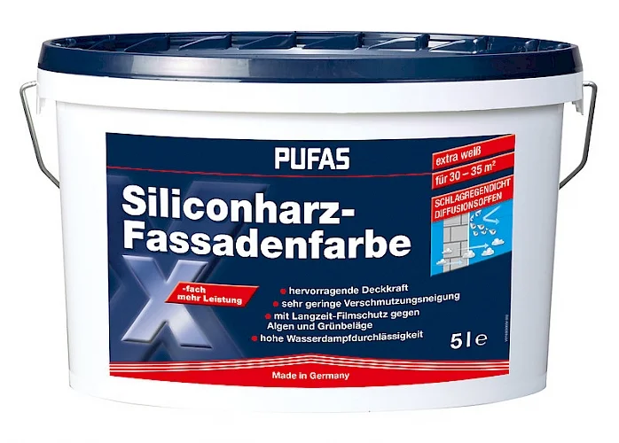 Pufas Siliconharz Fassadenfarbe weiß 5 l