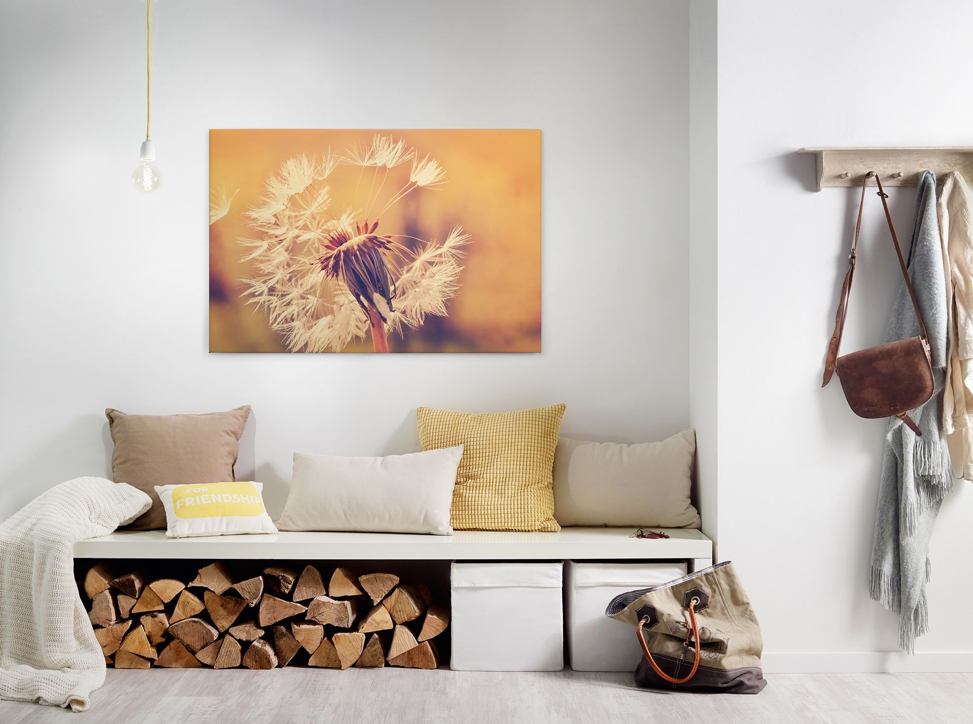 Livingwalls Leinwand, Pusteblume, Unscharfer hintergrund, 90x60 cm DD120286