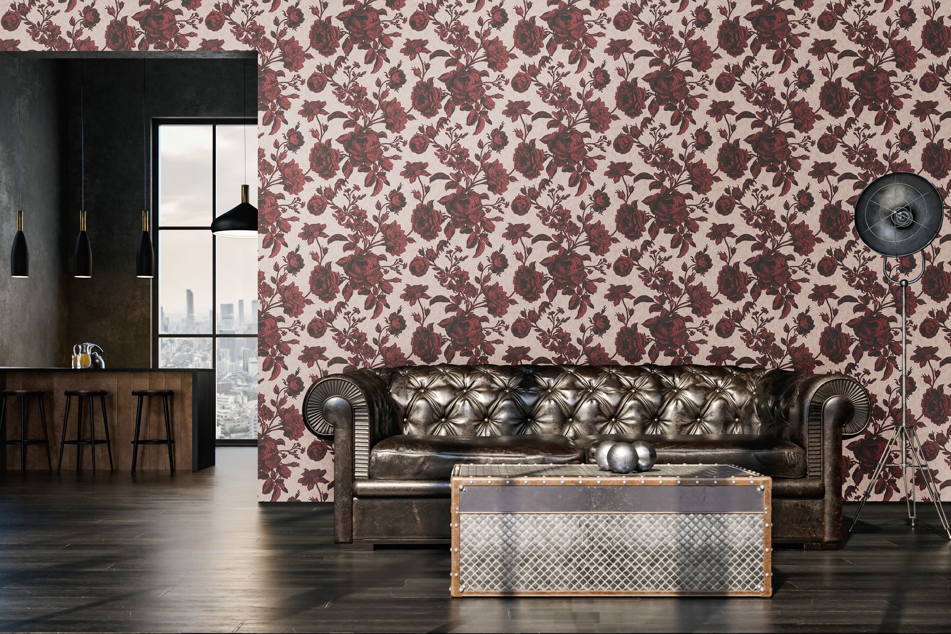 Livingwalls My Home My Spa 387004 - rot floral