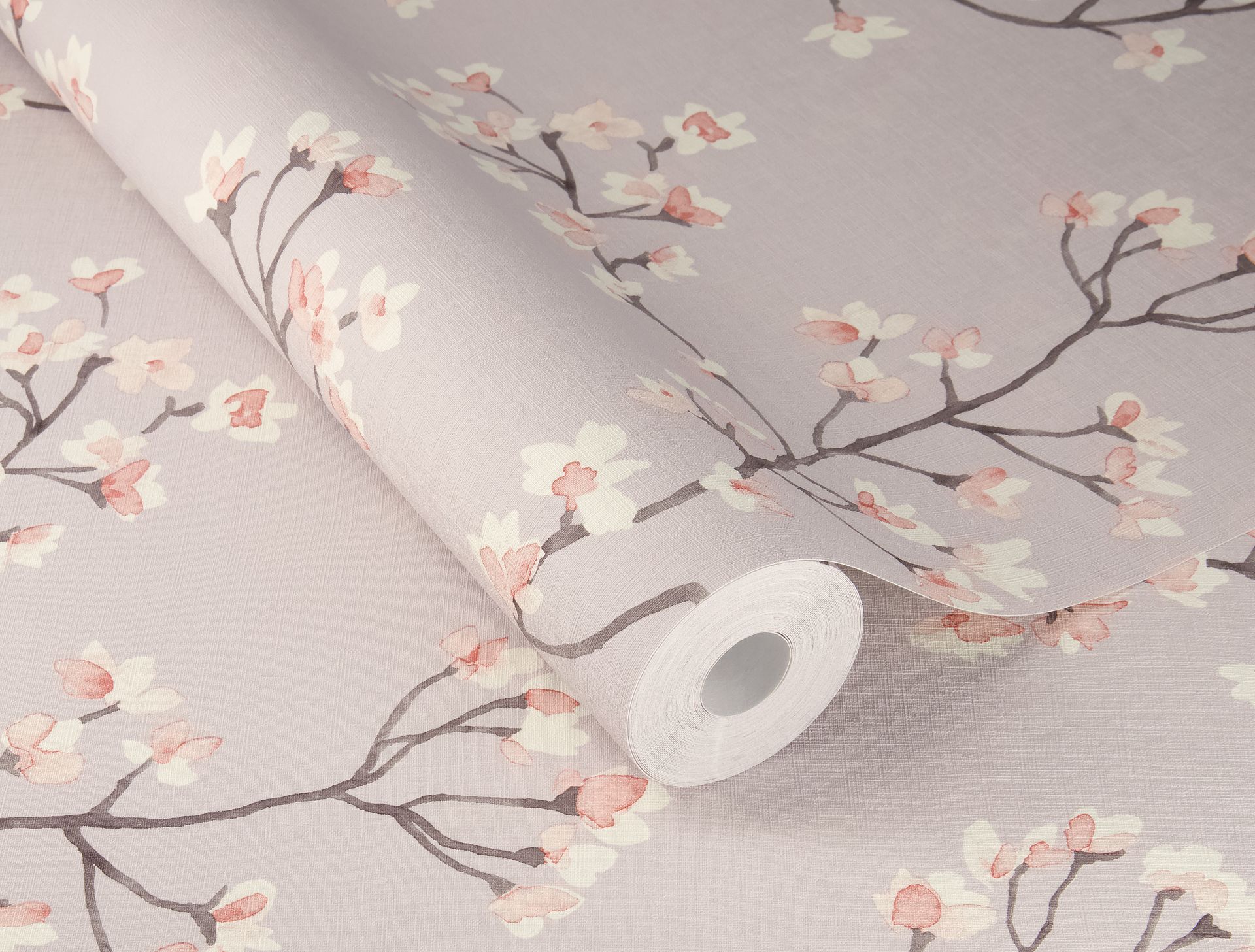Vliestapete Blütenzweige grau-pink 792713