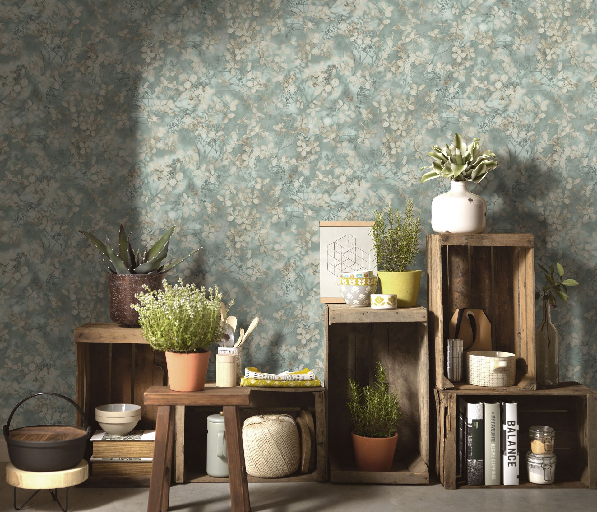 Vliestapete Blumenmotiv mintgrün Erismann 1041507 Vliestapete Blumenmotiv mintgrün Erismann 1041507