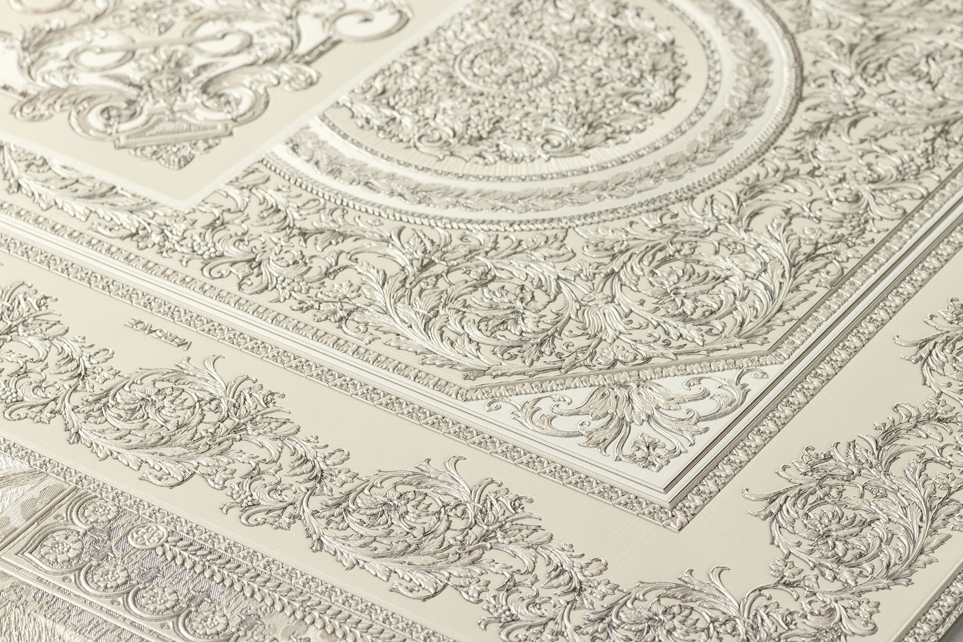 Raumbild 3 Versace wallpaper Versace 4, Barock Tapete, silber, grau 370485