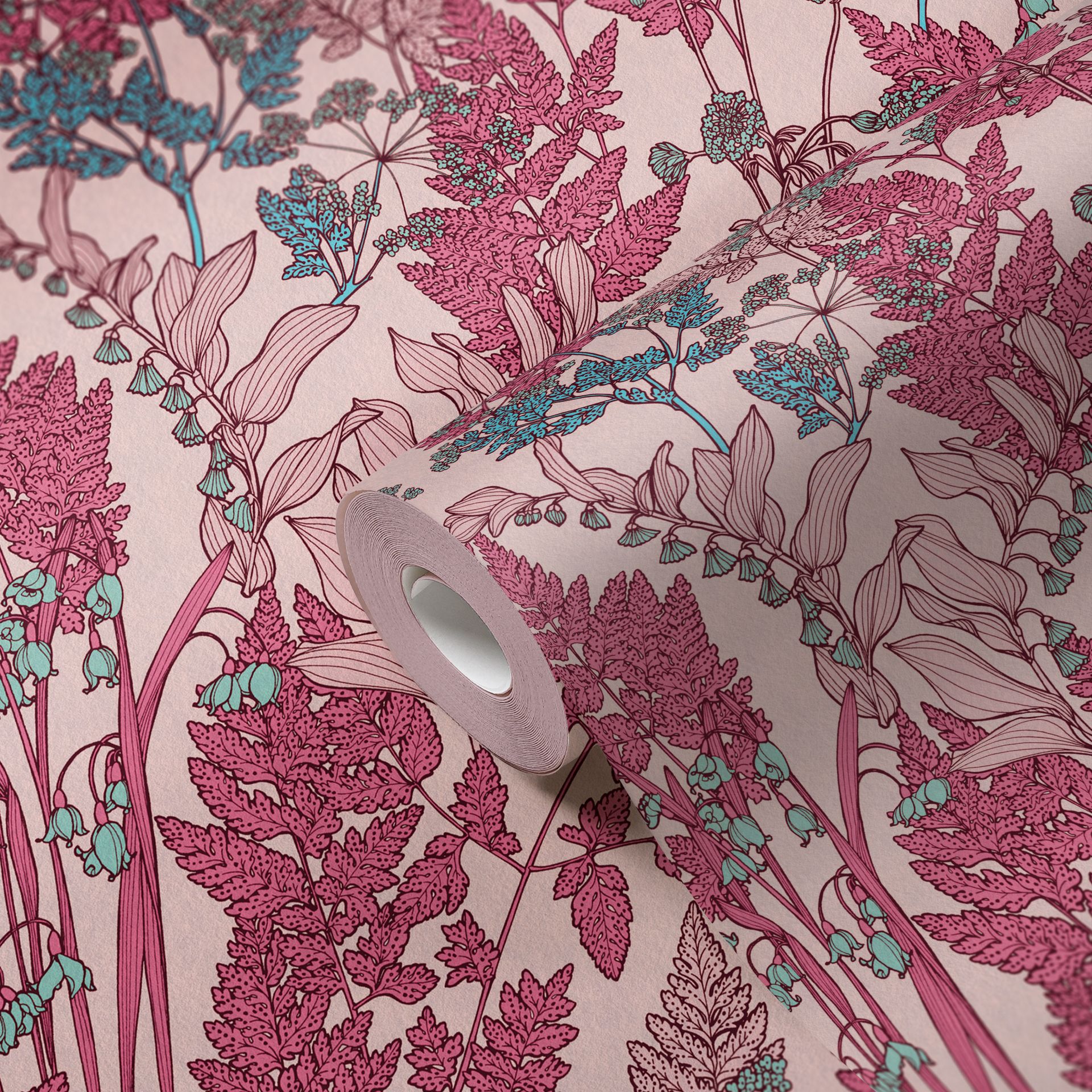 Architects Paper Floral Impression, Florale Tapete, rosa, rot 377518