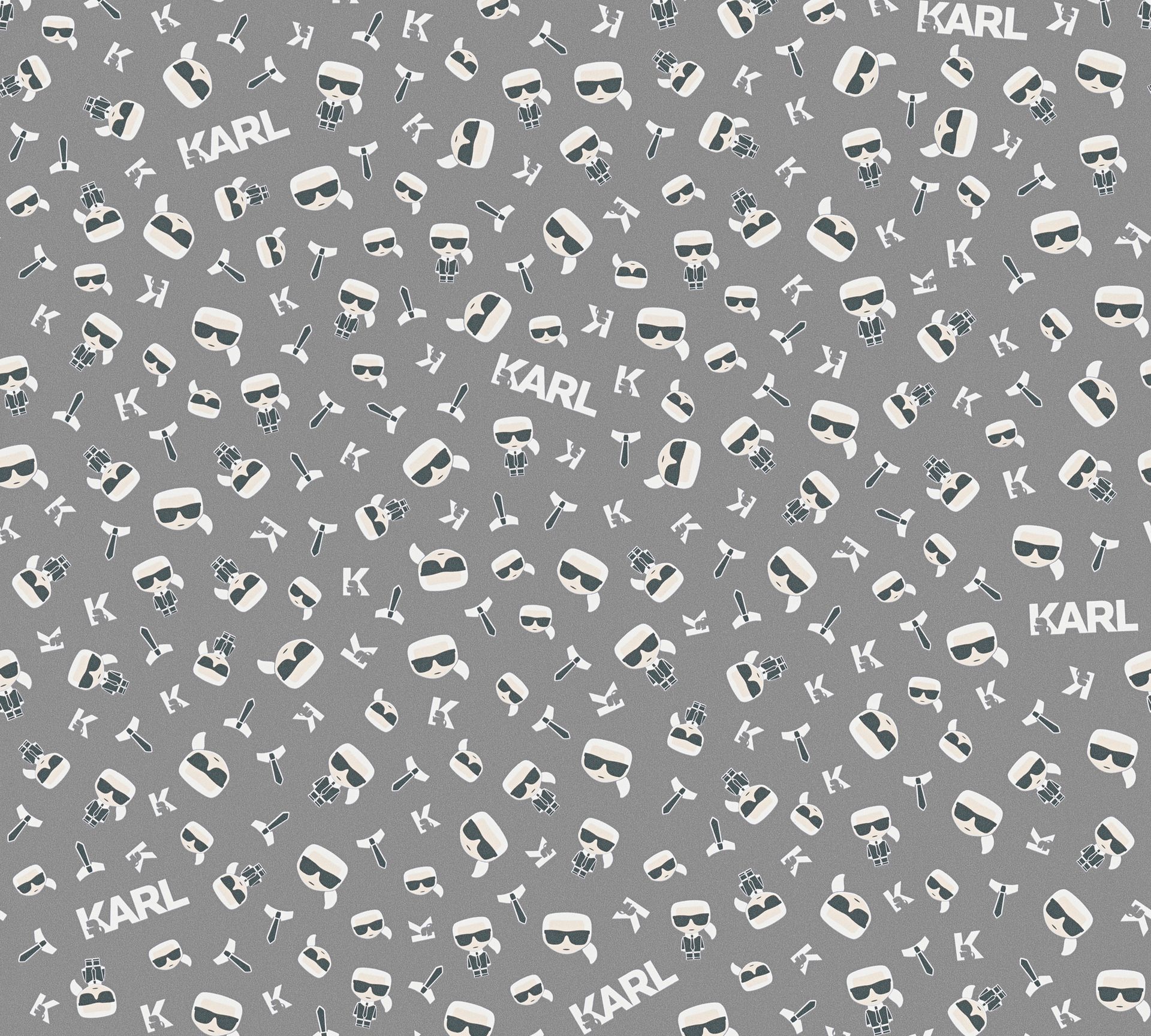 Karl Lagerfeld, Design Tapete, grau, weiß 378432