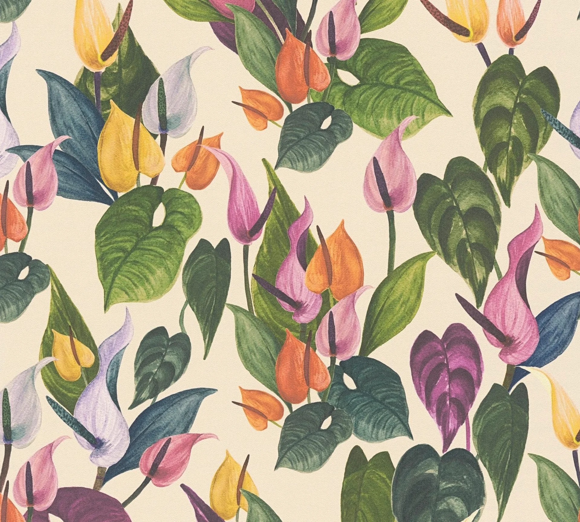 Vliestapete, Floral, creme 782101
