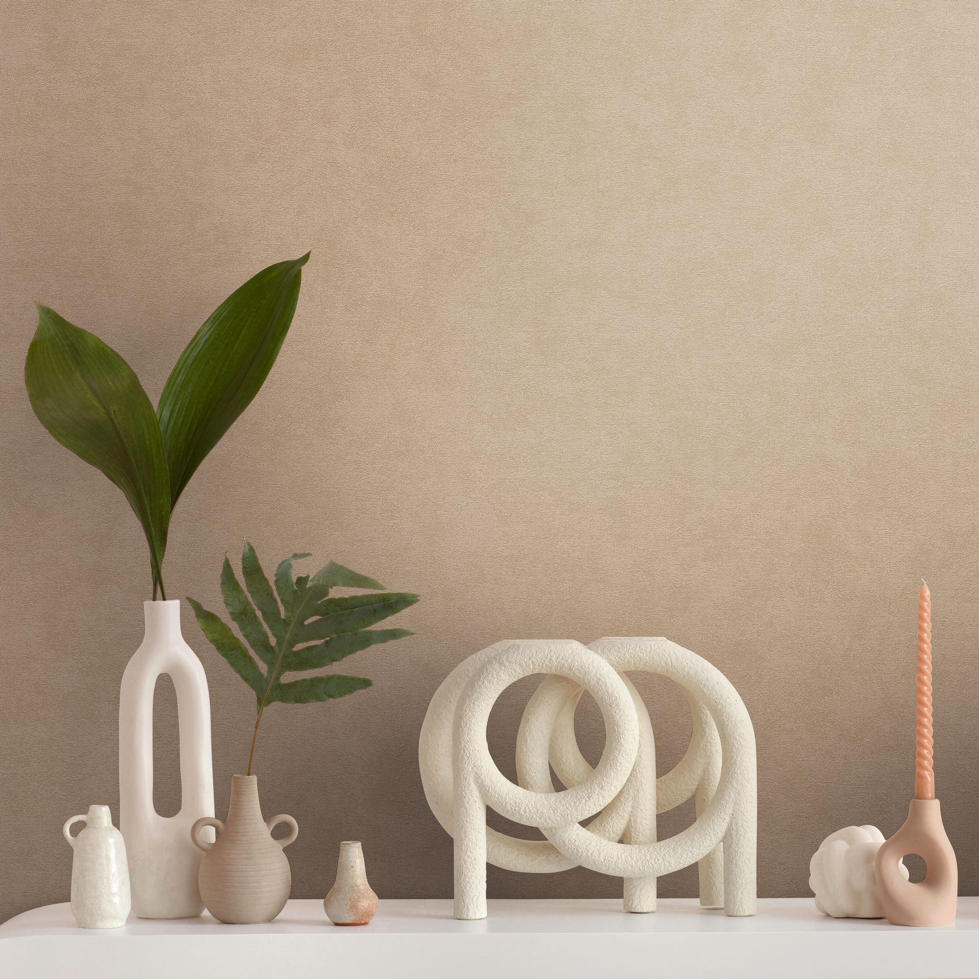 Profiltapete, Unis, beige 399386