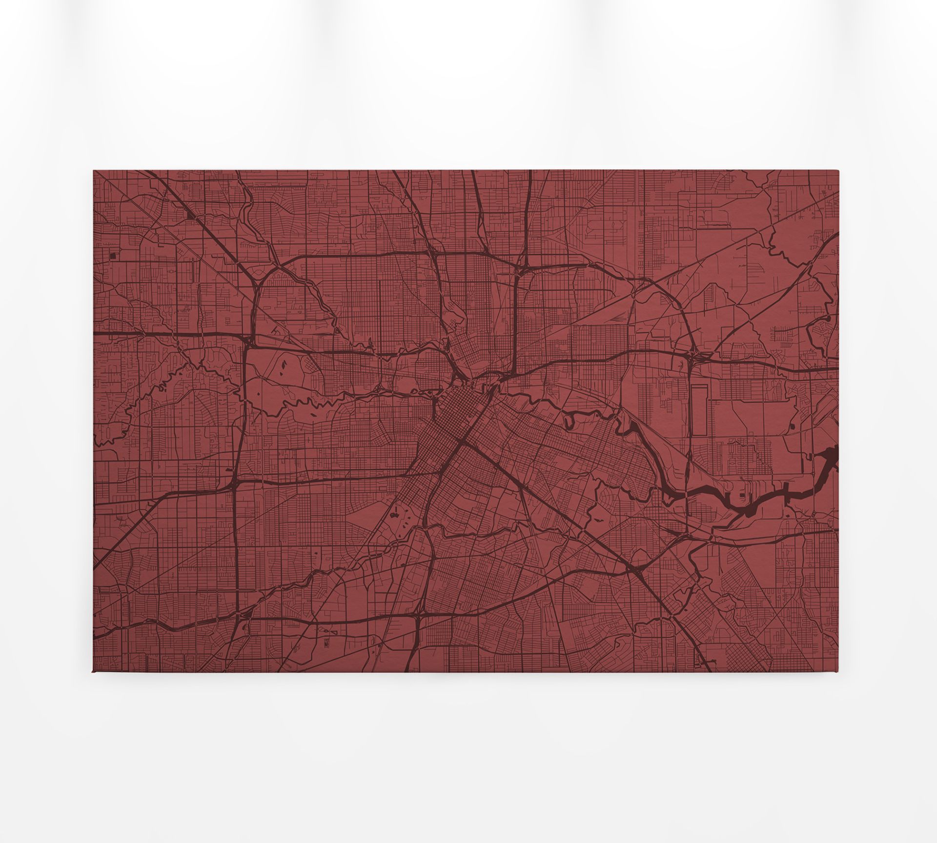Leinwandbild Stadtkarte, rot, 90x60 cm DD120410