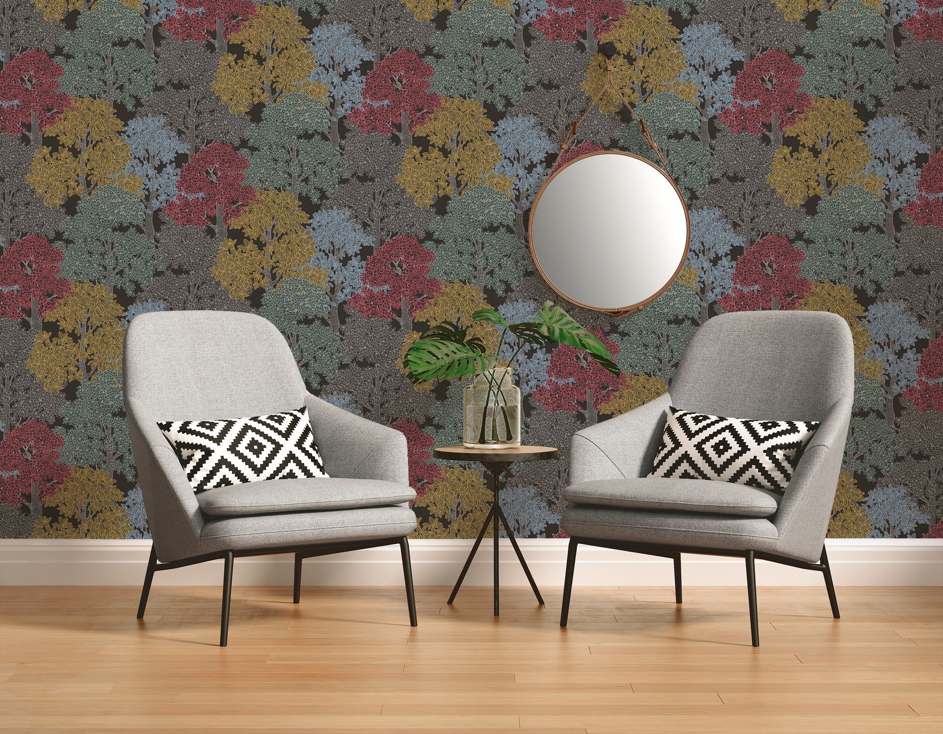 Architects Paper Floral Impression, Waldtapete, braun, schwarz 377532