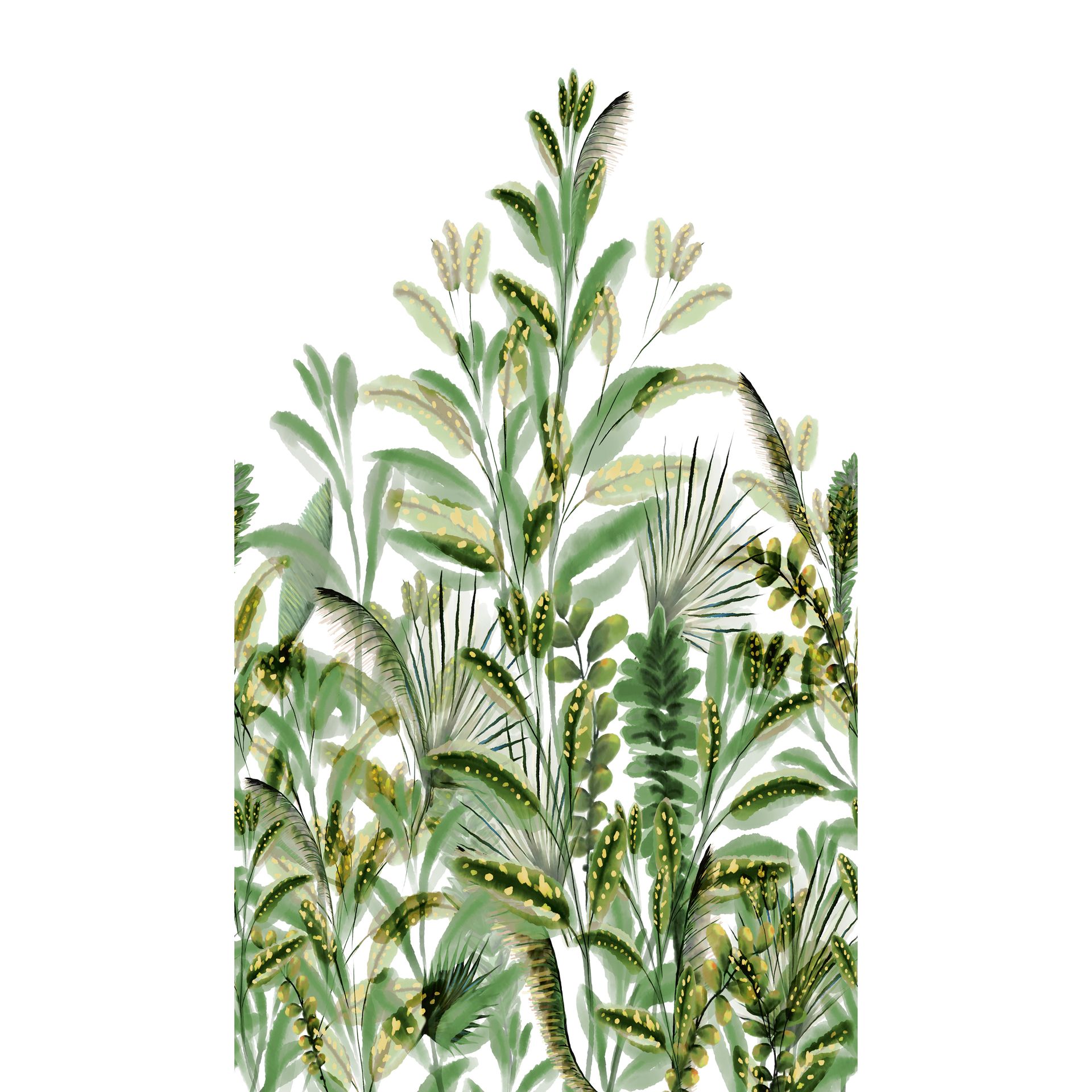 Vliestapete Tropische Blätter Grün Gold Grandeco OROM 2 A59502