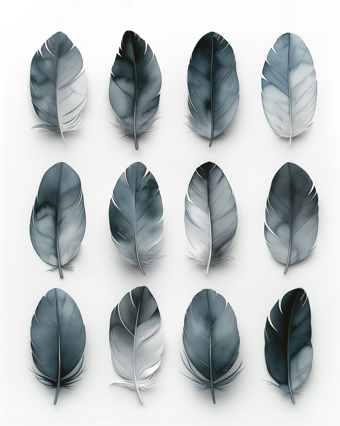 Leinwände Feathers Blue