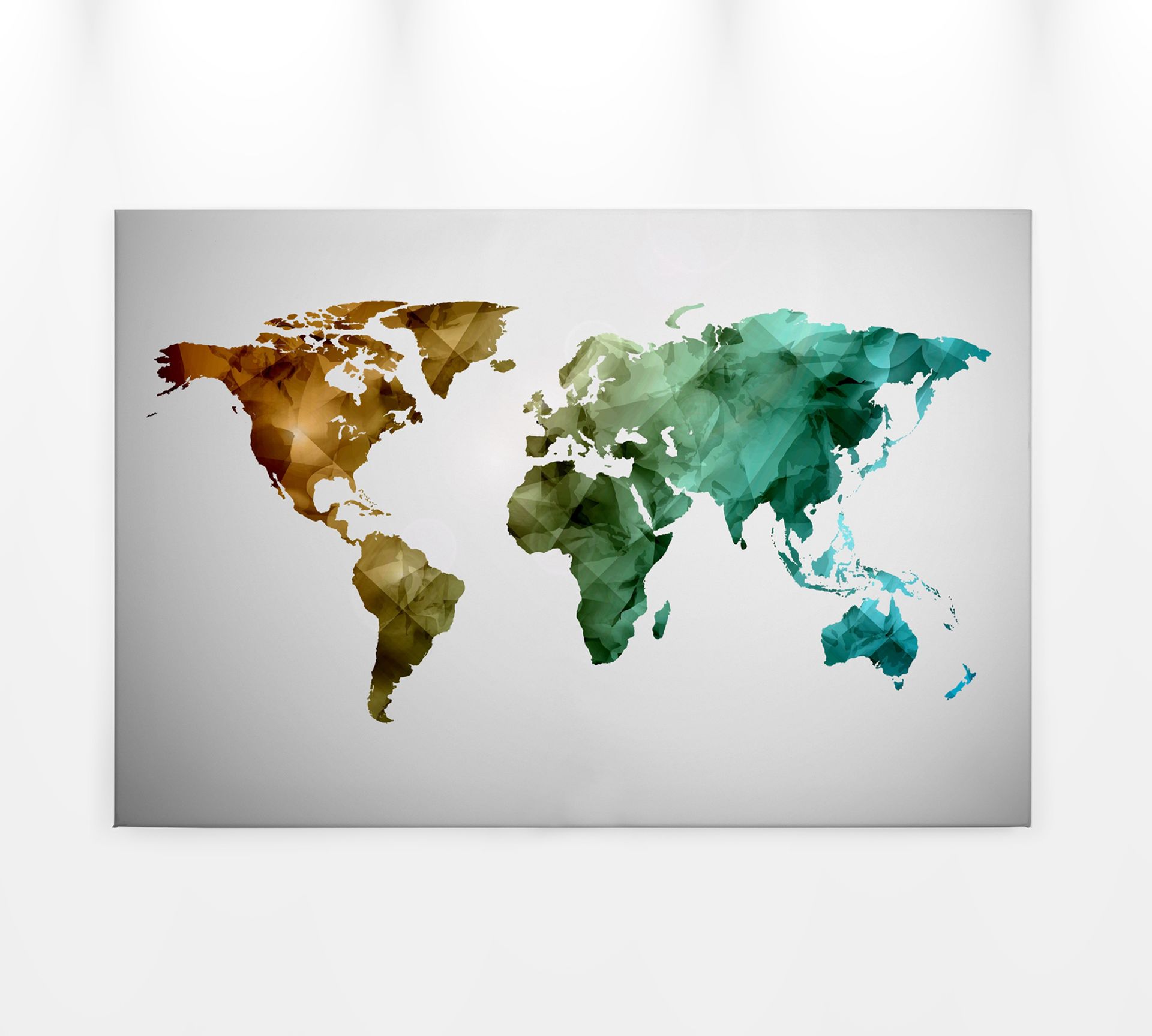 Leinwandbild Weltkarte, grün, 90x60 cm DD120341