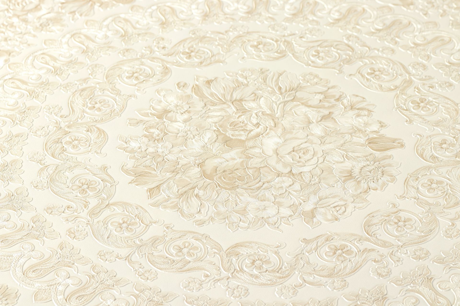 Versace wallpaper Versace 4, Barock Tapete, beige, silber 370551