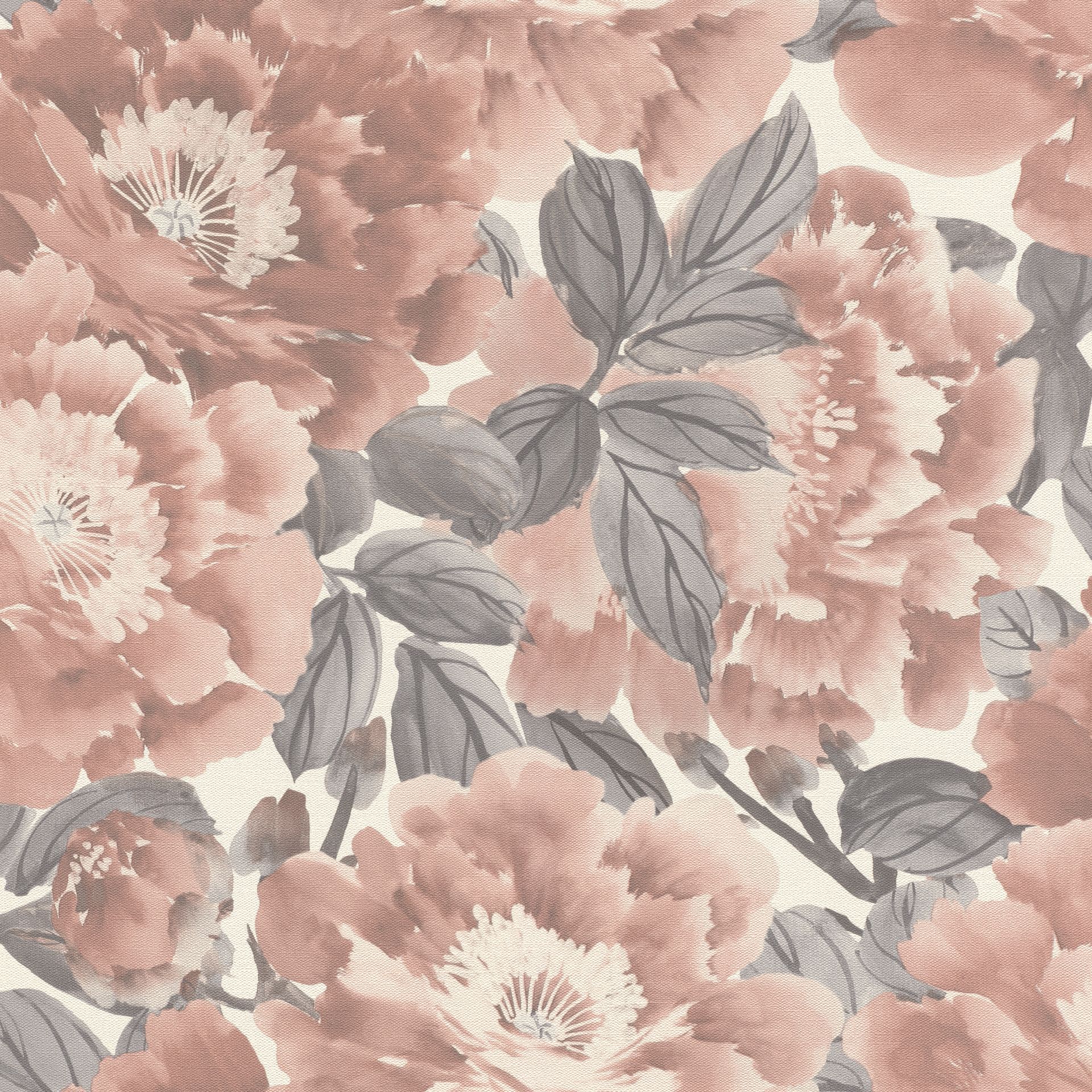 Rasch Kimono, Floral, grau rosa 408331
