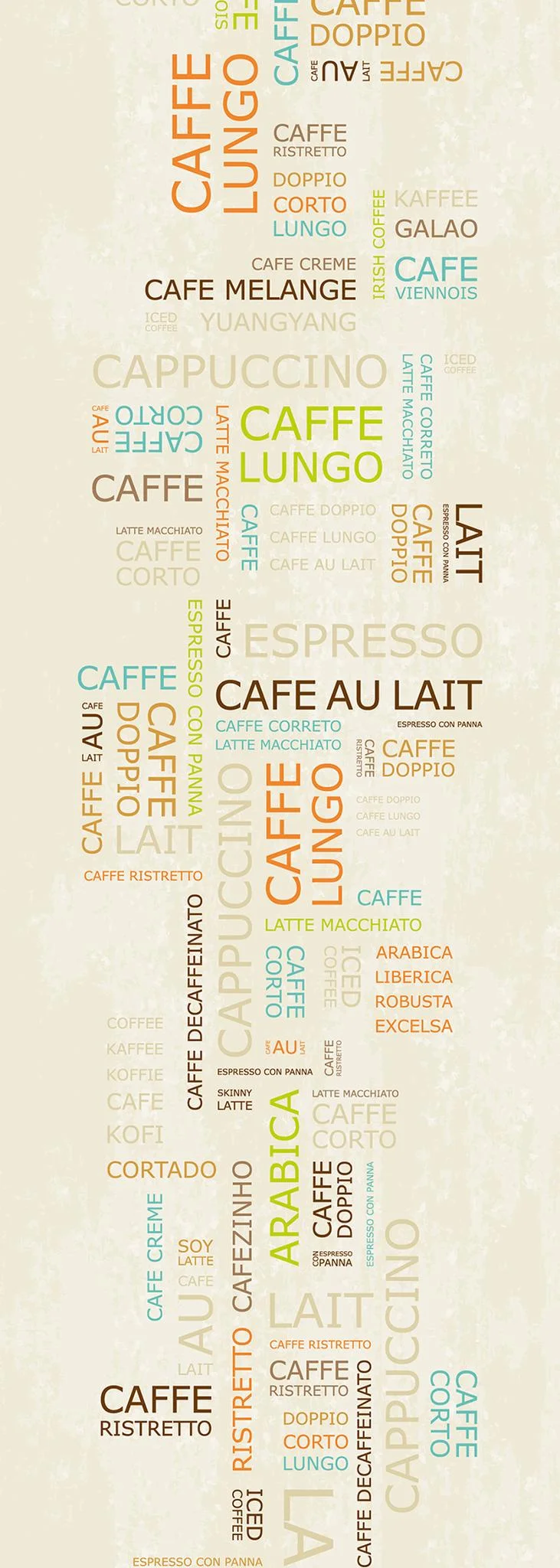 A.S. Création XXL 5 Fototapete, Kaffeebegriffe, 1m x 2,8m DD116199