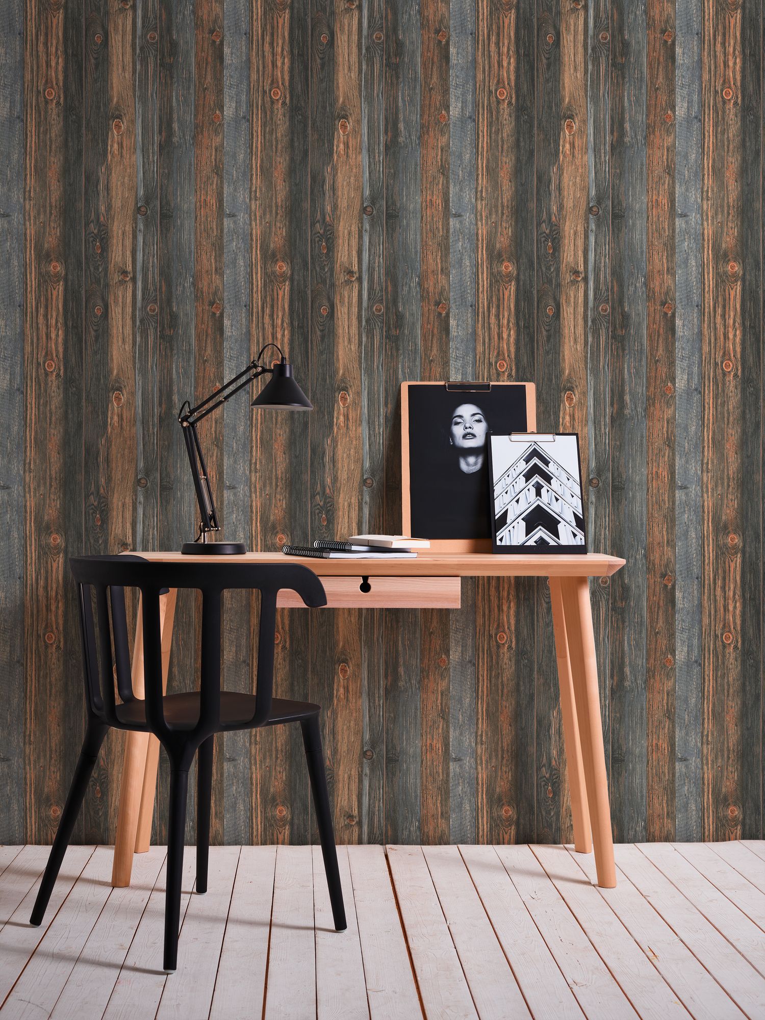 A.S. Création Best of Wood`n Stone 2nd Edition, Tapete in Holzoptik, braun, grau 908612