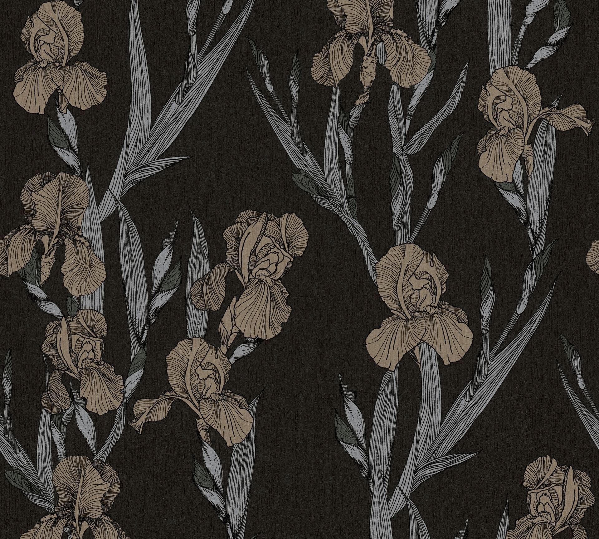 Daniel Hechter 6, Florale Tapete, schwarz, grau 375261