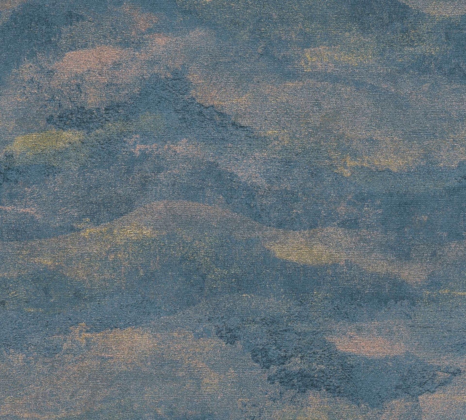 Satintapete, Abstrakt, blau 786561