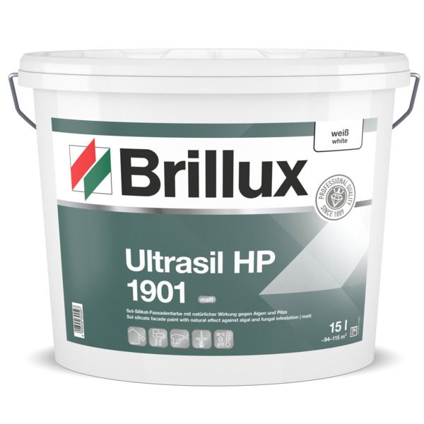 Brillux Ultrasil HP 1901 Silikat-Fassadenfarbe, weiß 2.5 l