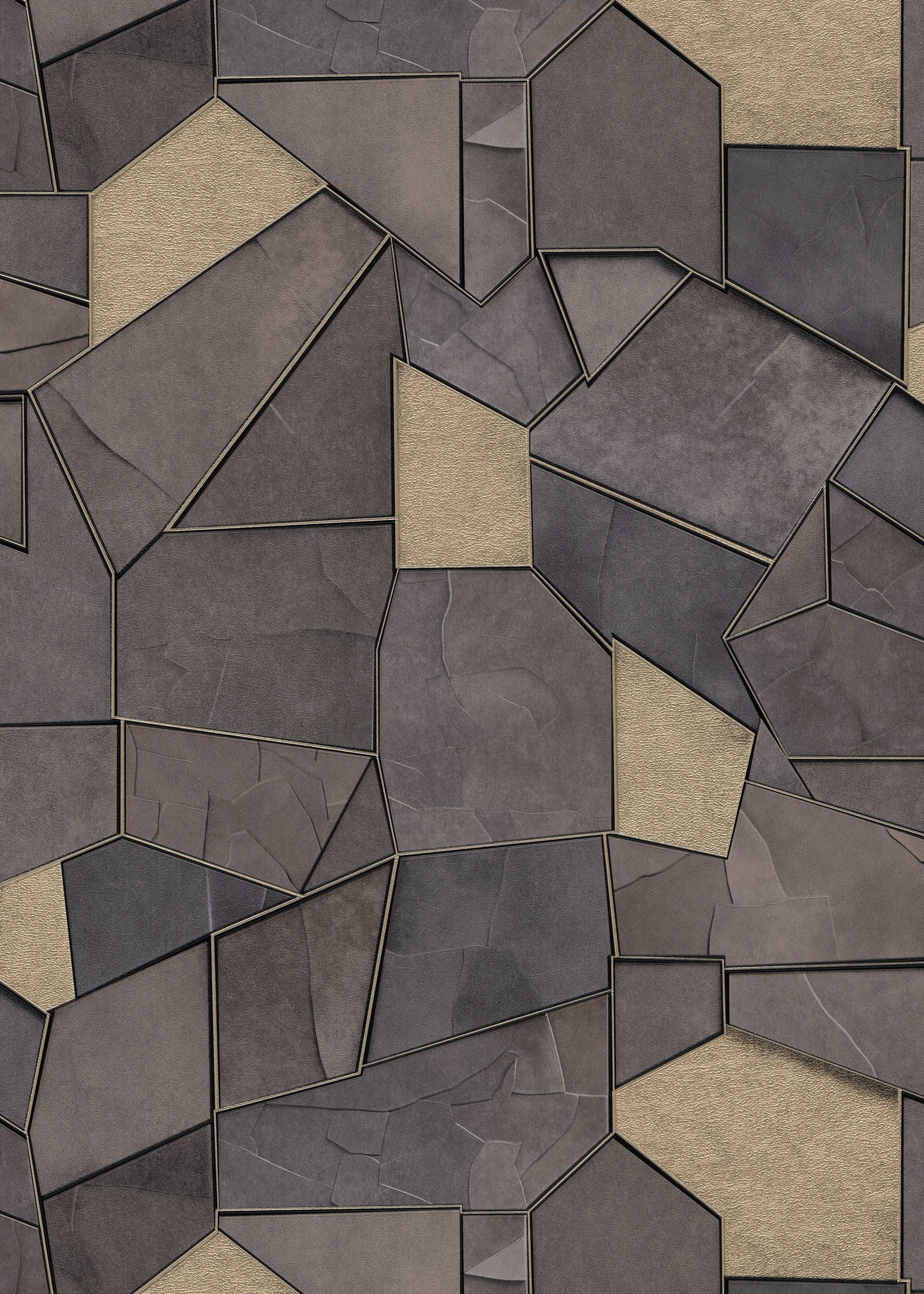 Geometrische 3D-Tapete grau Erismann 1044537