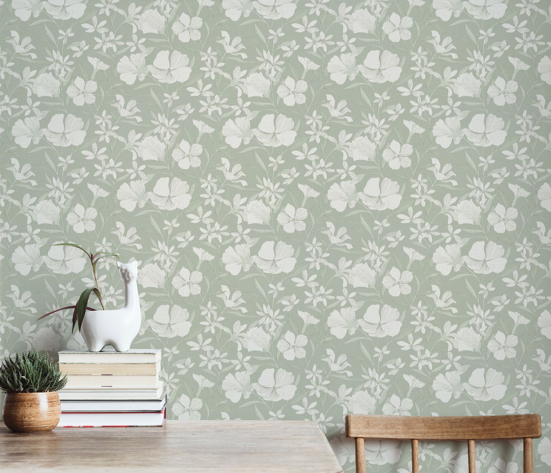 Blumentapete Blumenmotiv grün Erismann 1051907 Blumentapete Blumenmotiv grün Erismann 1051907