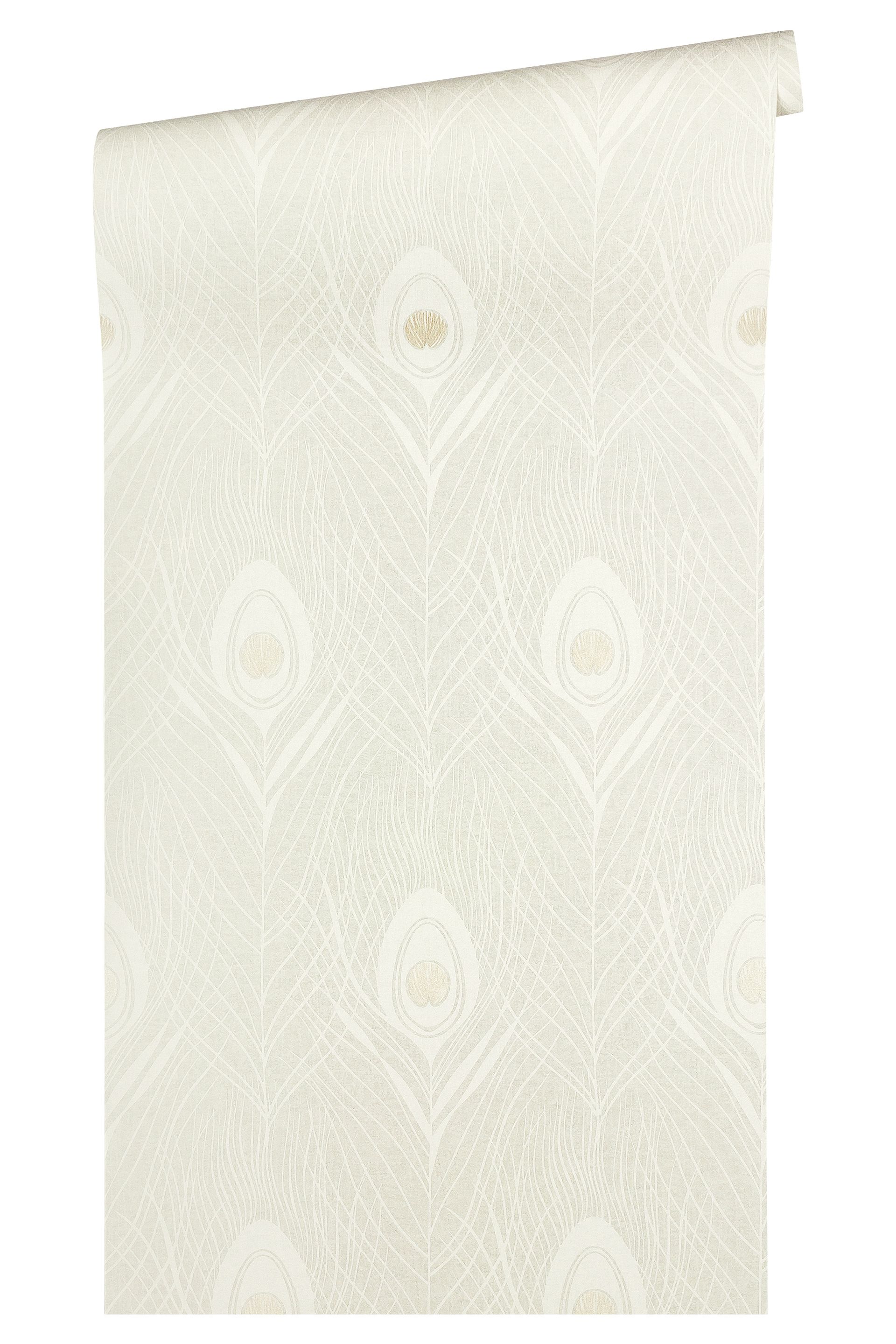 Architects Paper Absolutely Chic, Tapete mit Federn, beige, gold 369711
