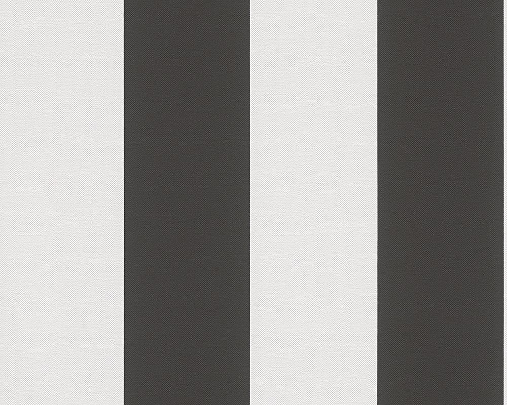 A.S. Création Black & White, Streifentapete, schwarz, weiß 334213