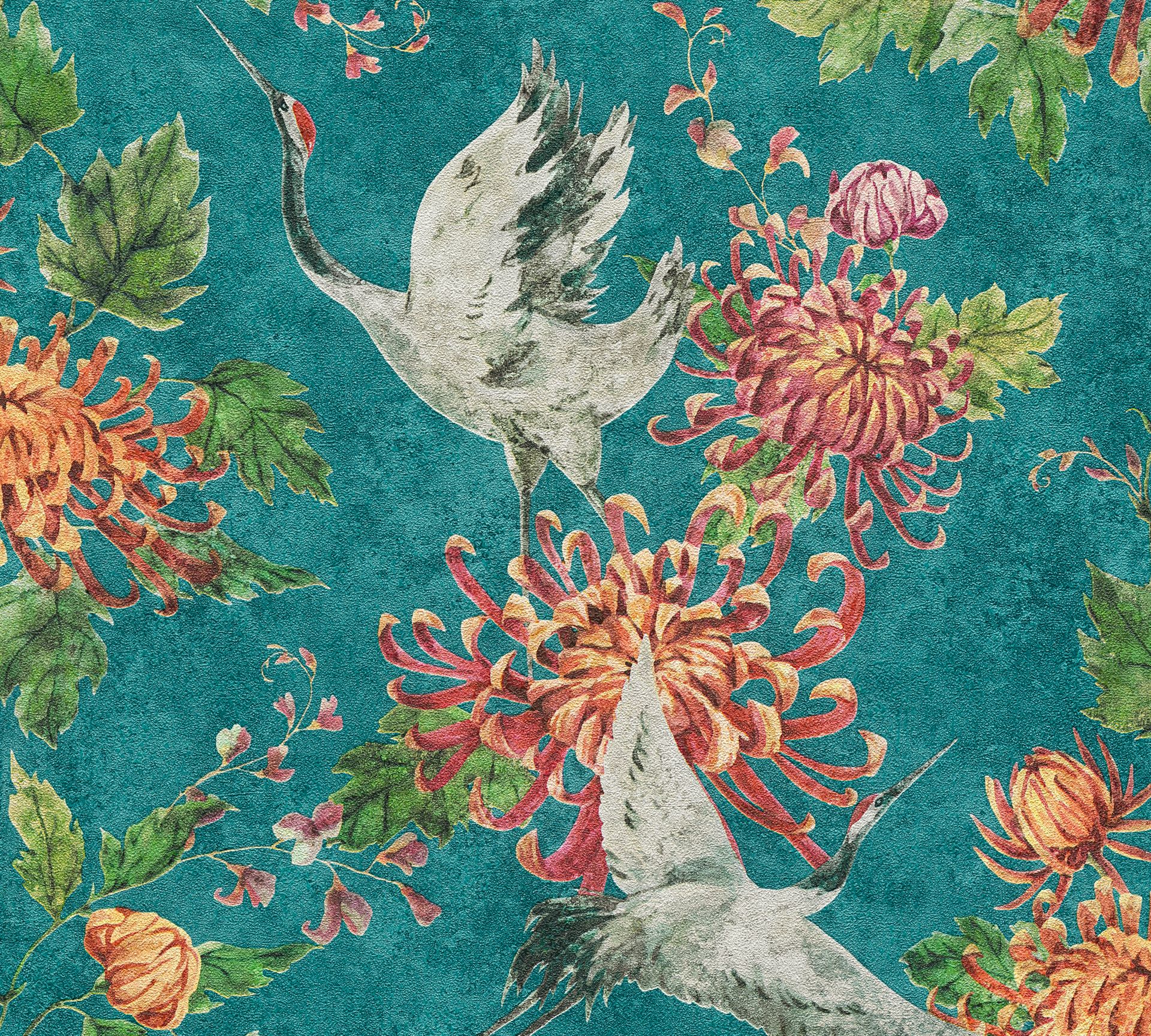 A.S. Création Asian Fusion, Unis, türkis, orange 374641