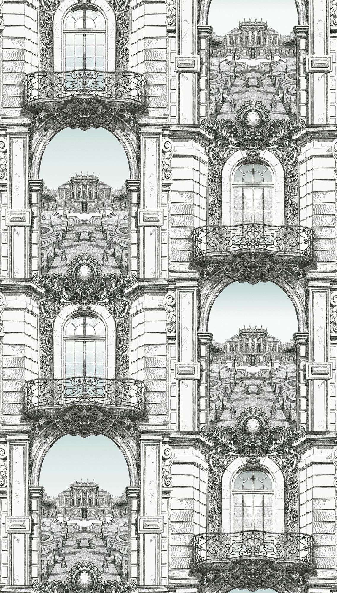 Fototapete Gebäude - Fassade, weiß, schwarz, Livingwalls 393111