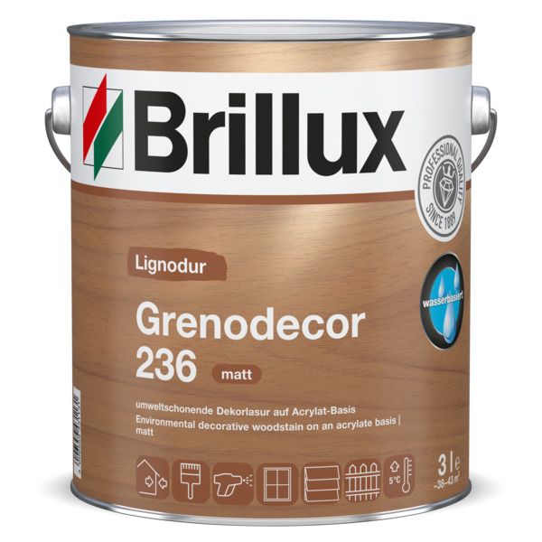 Brillux Lignodur Grenodecor 236 farblos 3 l