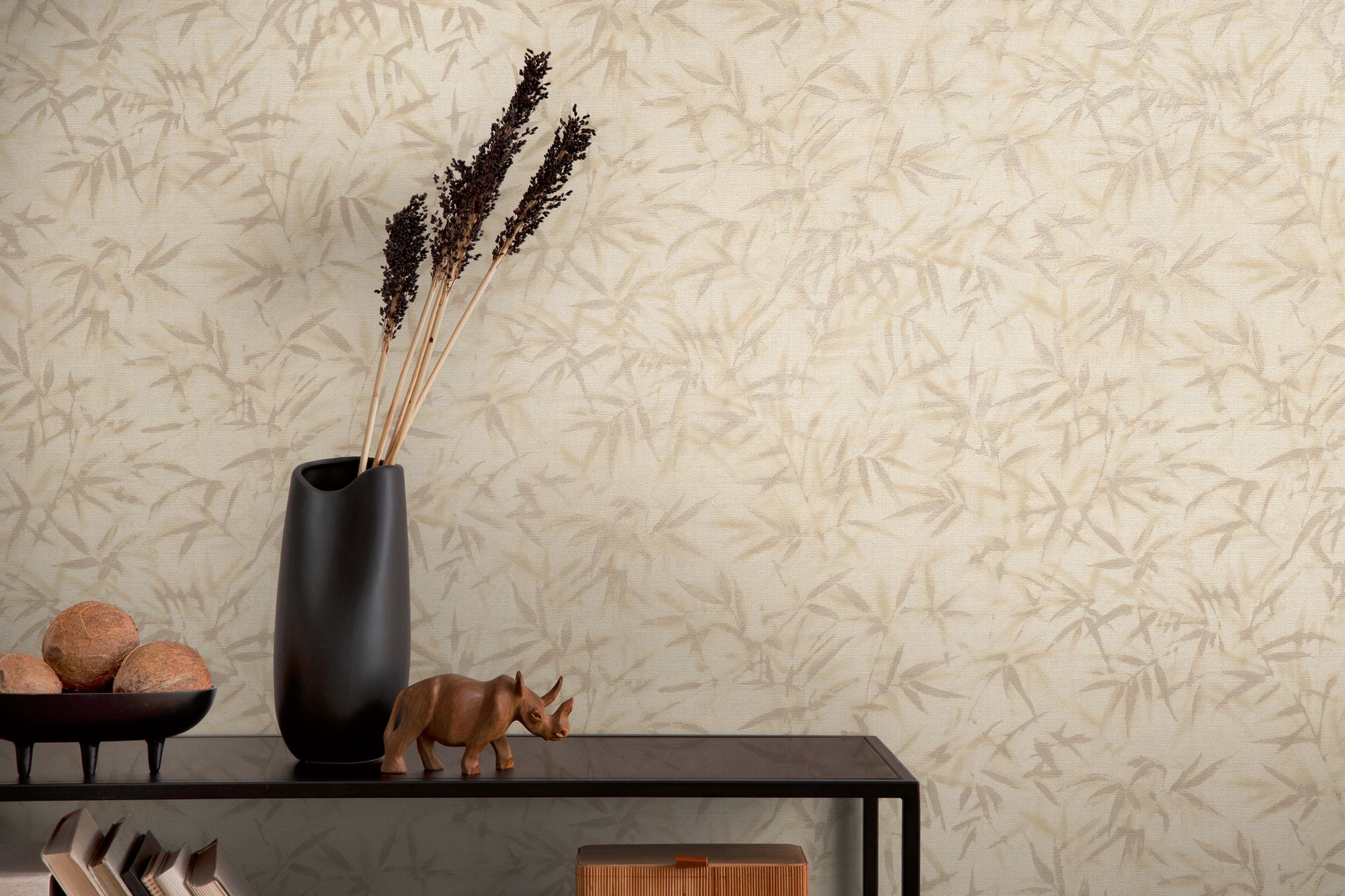 Vliestapete Floral - Blätter, beige, metallic, A.S. Création 790463 Vliestapete Floral - Blätter, beige, metallic, A.S. Création 790463